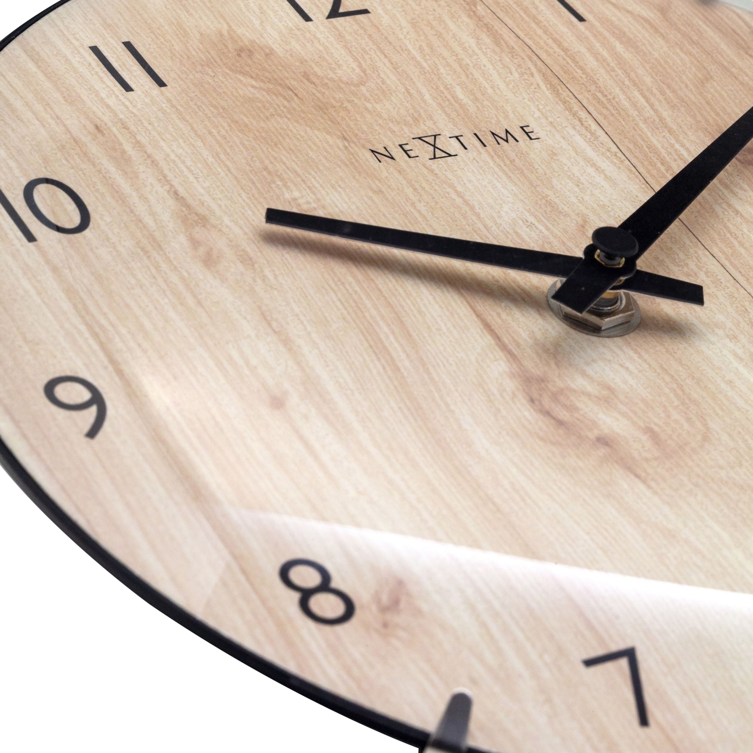 Zegar ścienny Edge Wood 20 cm jasnobrązowy