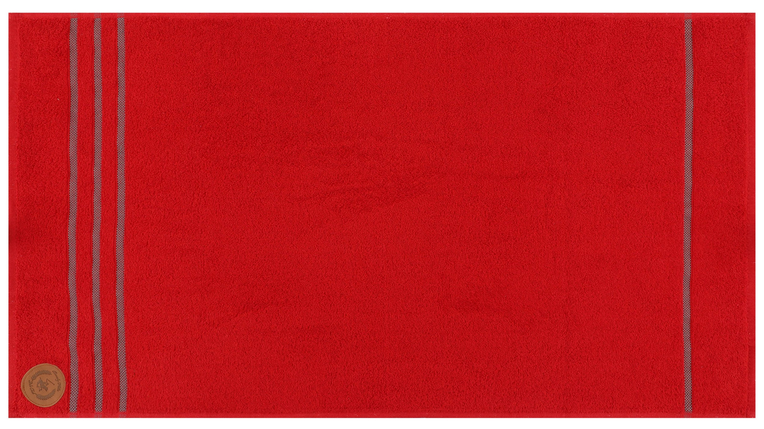 Zestaw 2 ręczników Beverly Hills Polo Club 90x50 cm bawełniane biały/czerwony