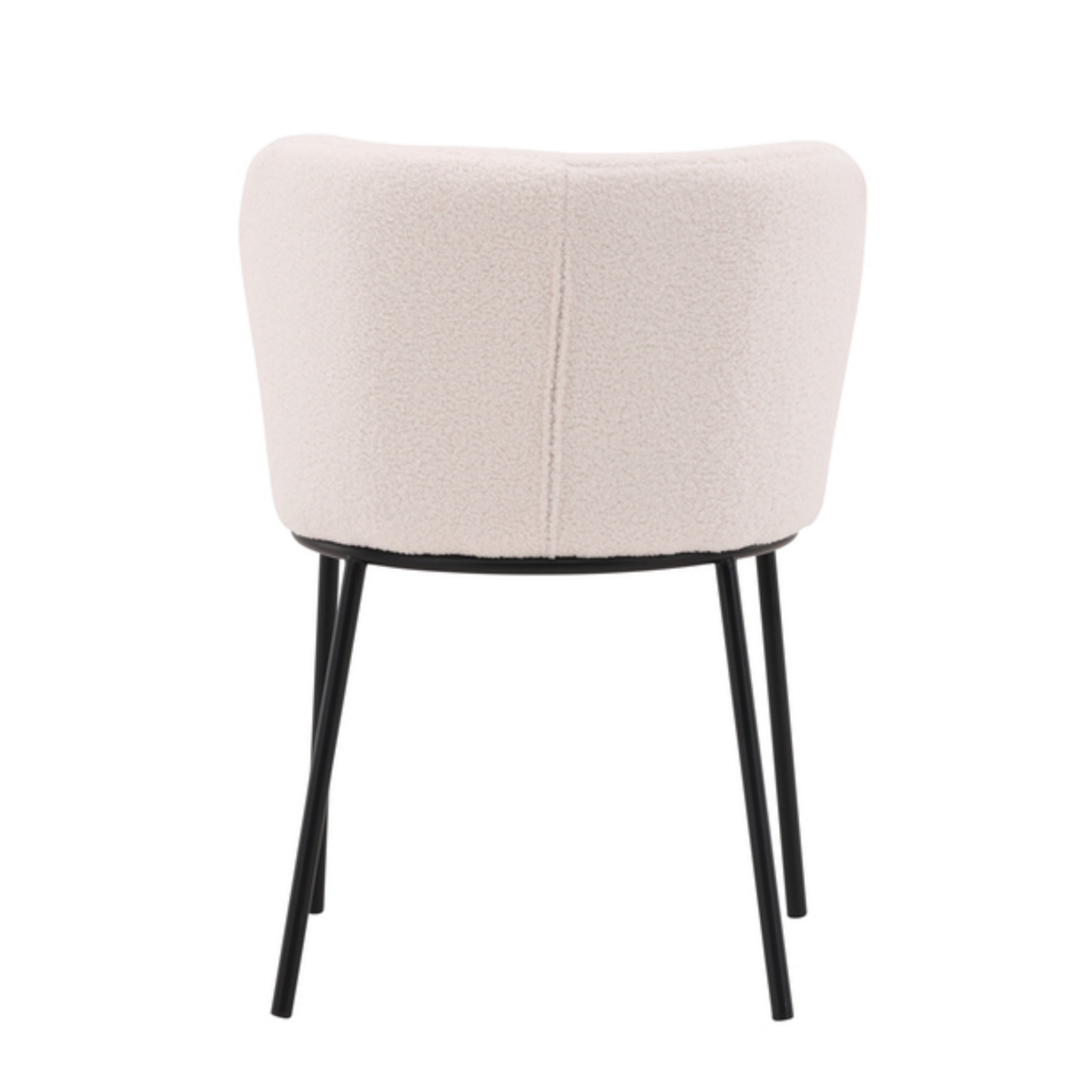 Krzesło tapicerowane Muells białe w tkaninie boucle