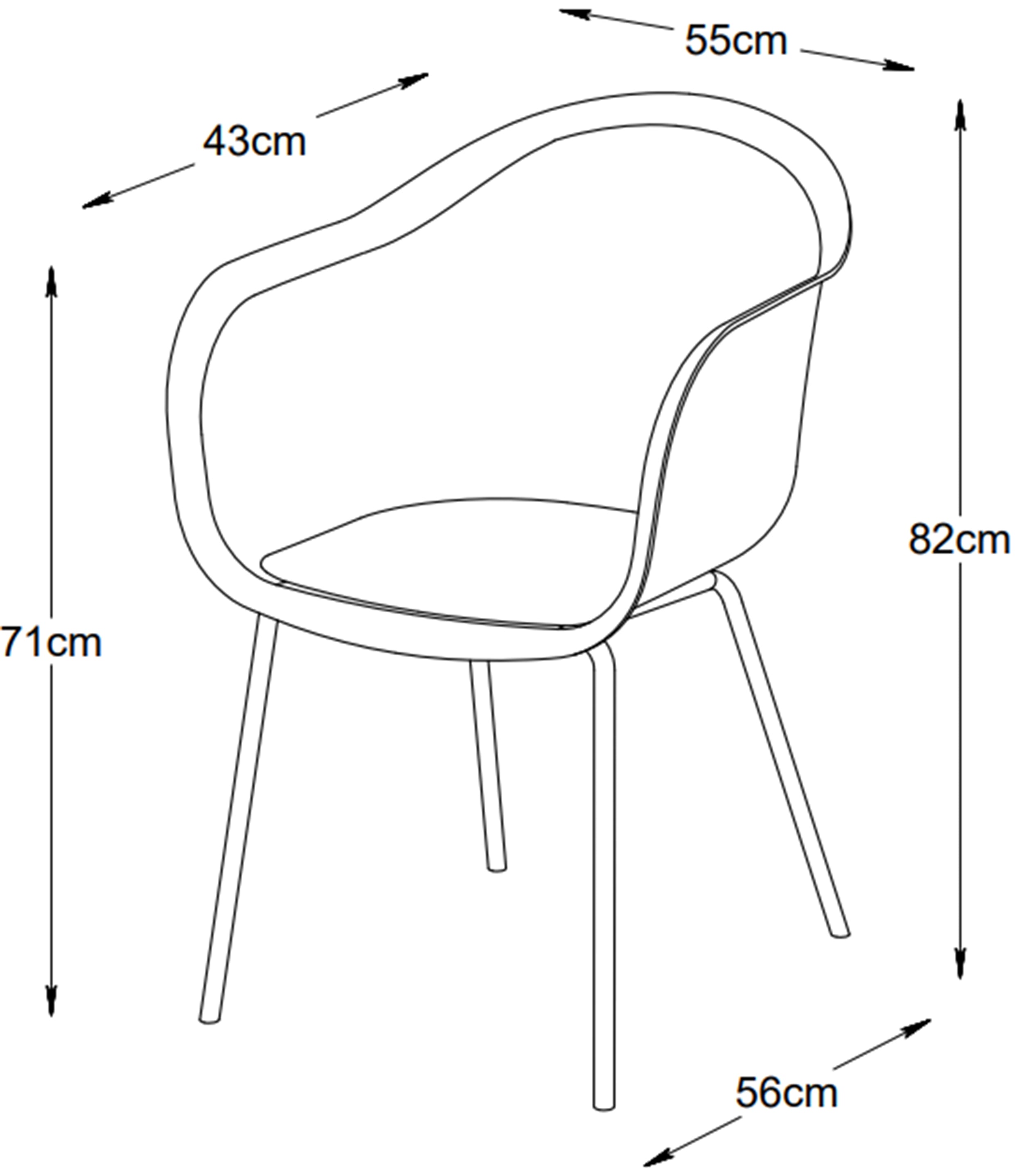 Krzesło z tworzywa sztucznego Topley białe