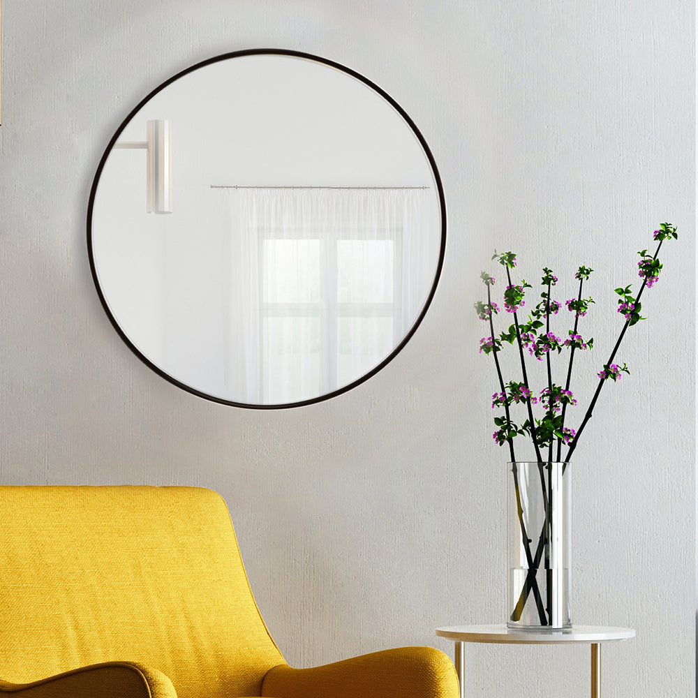 Lustro ścienne Tiny Border Round średnica 70 cm czarne