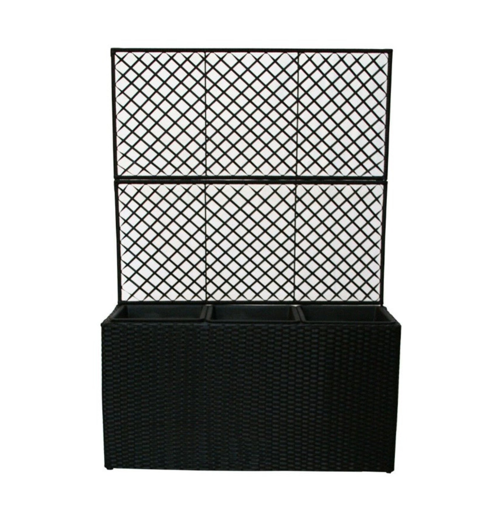 Kwietnik ogrodowy Pulazy 120x84 cm czarny technorattan