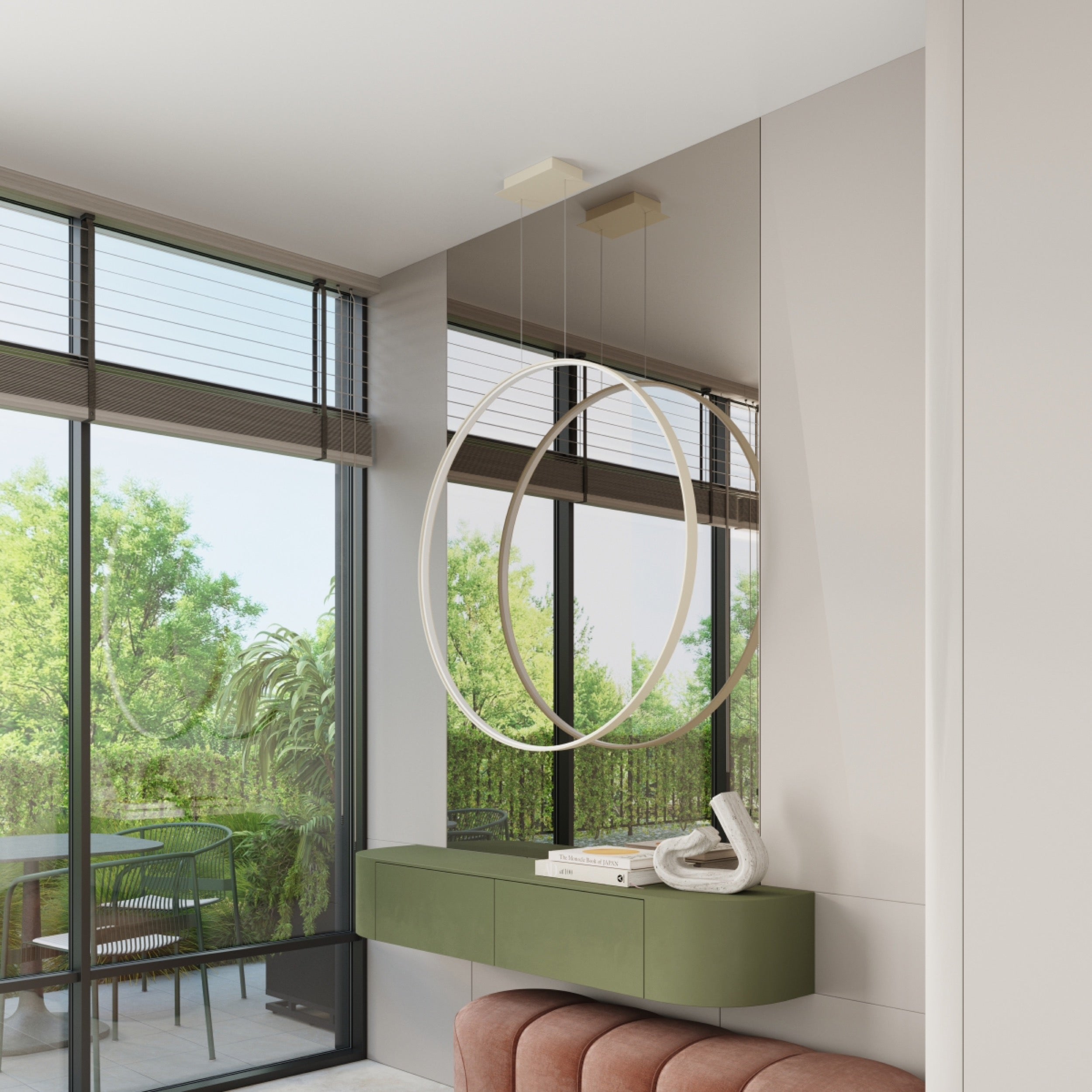 Lampa wisząca Rio 78 cm beżowa LED barwa neutralna