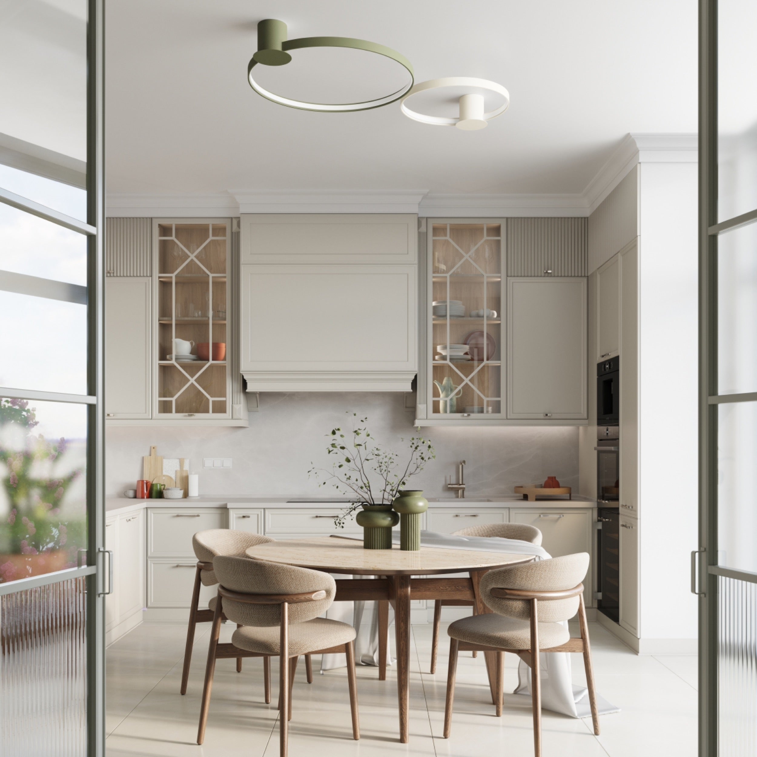 Plafon Rio 110 cm beżowy LED barwa ciepła