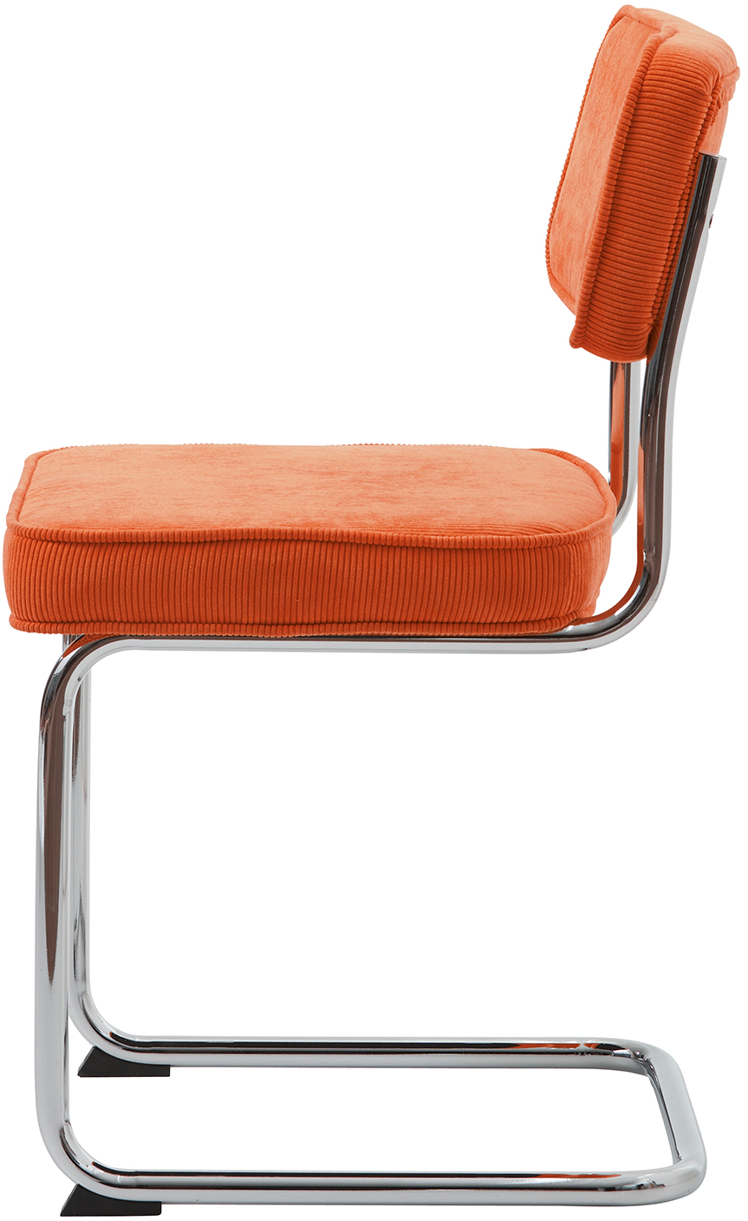 Krzesło tapicerowane Dessaus na chromowanej podstawie pomarańczowe