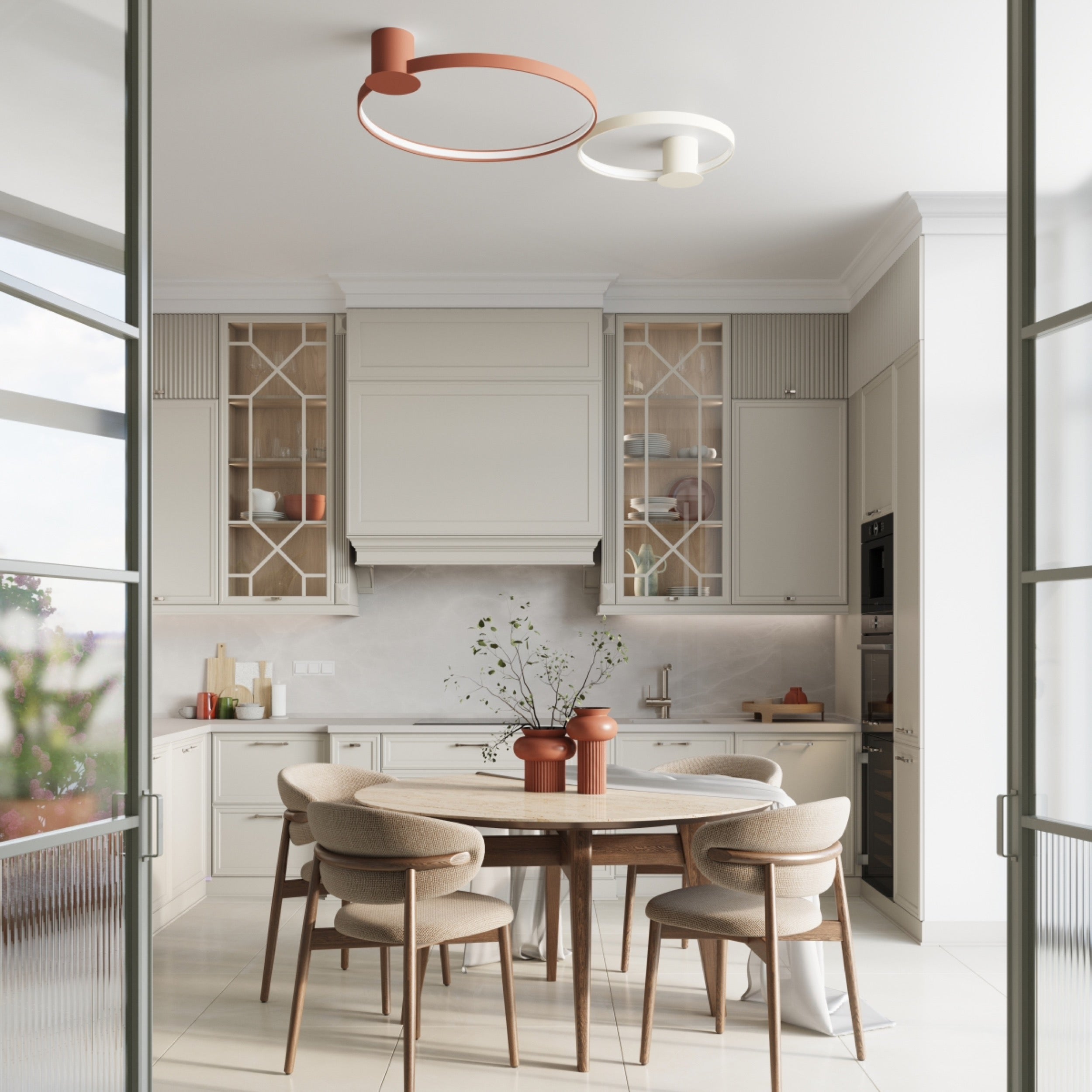 Plafon Rio 110 cm beżowy LED barwa neutralna