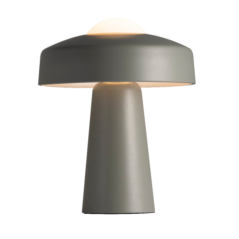 Lampa stołowa Time szara szklany klosz