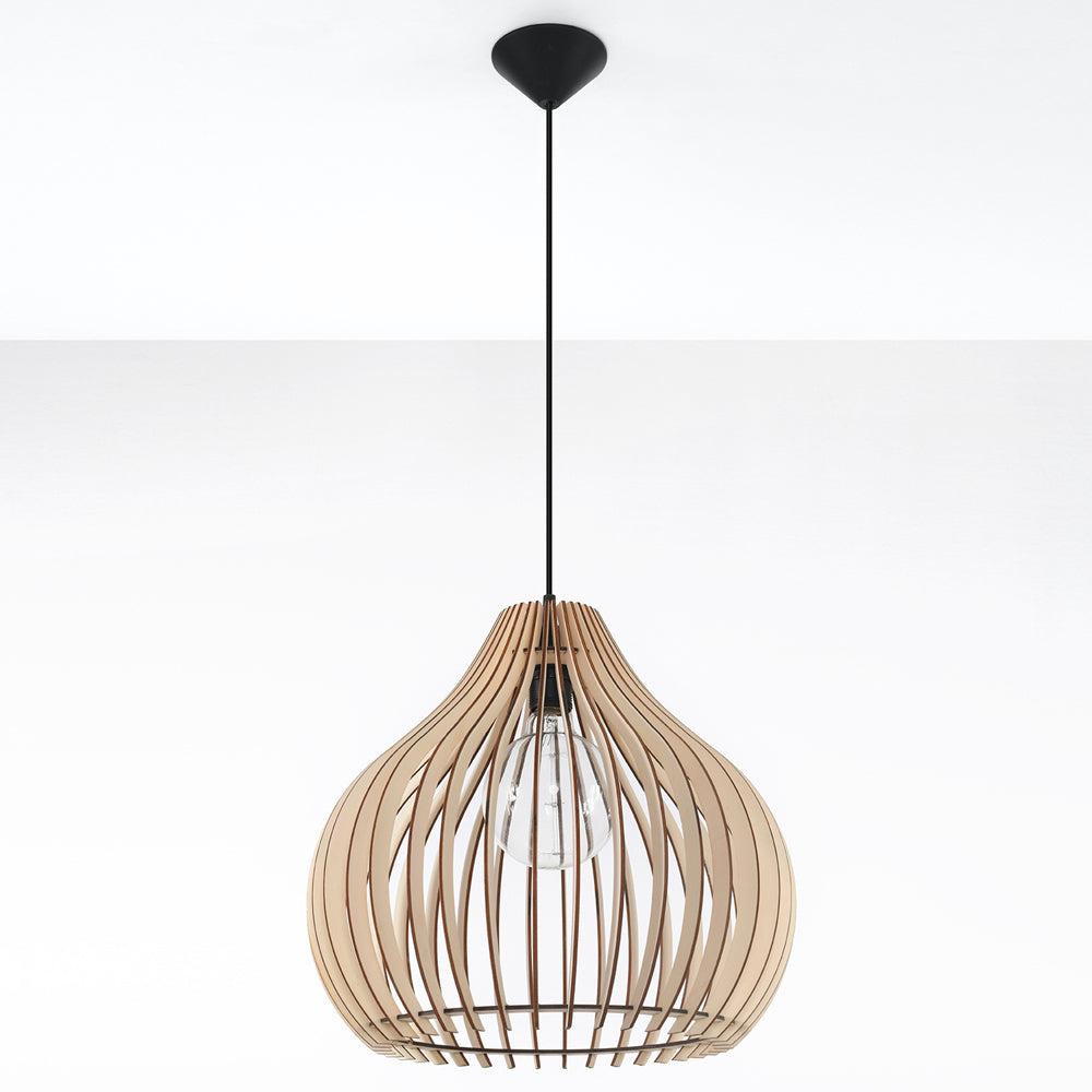 Lampa wisząca Apriva drewniany średnica 40 cm