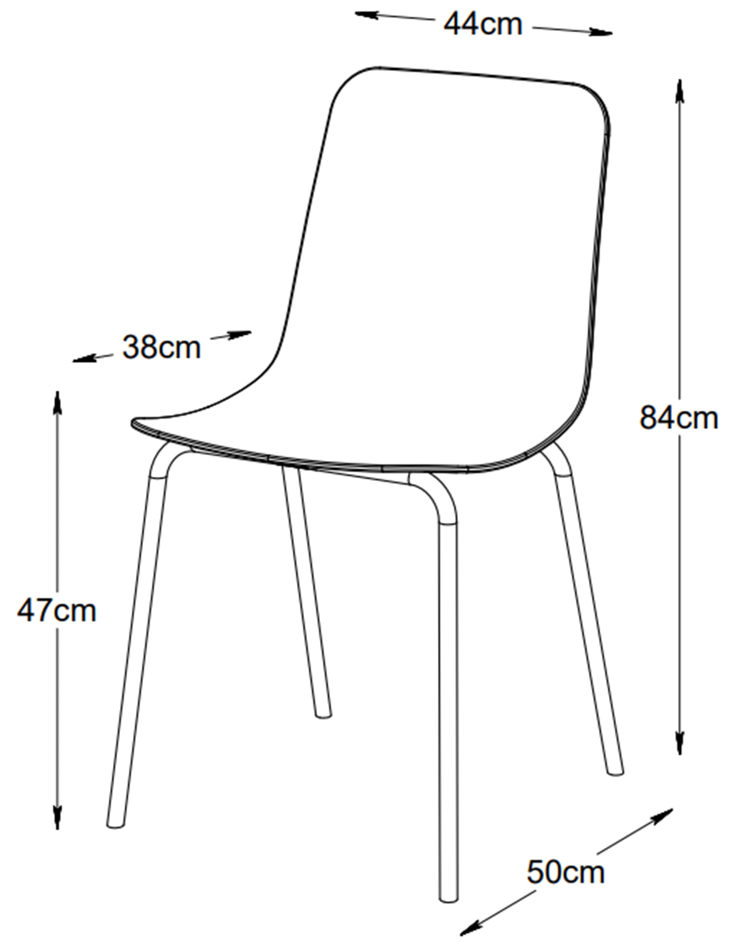 Krzesło Whitby na metalowej podstawie niebieskie