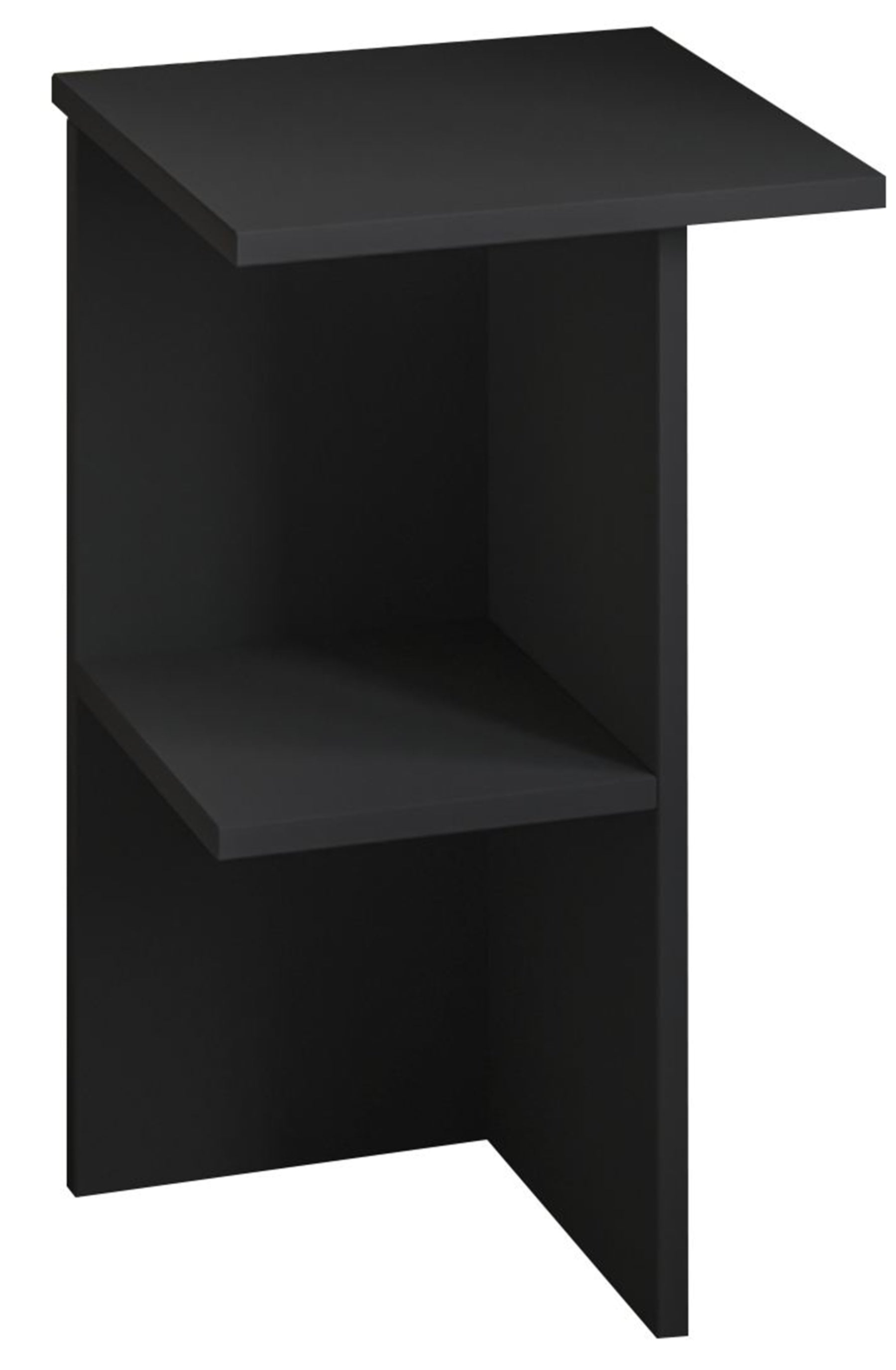 Stolik nocny Drooke 36 cm z półką grafitowy
