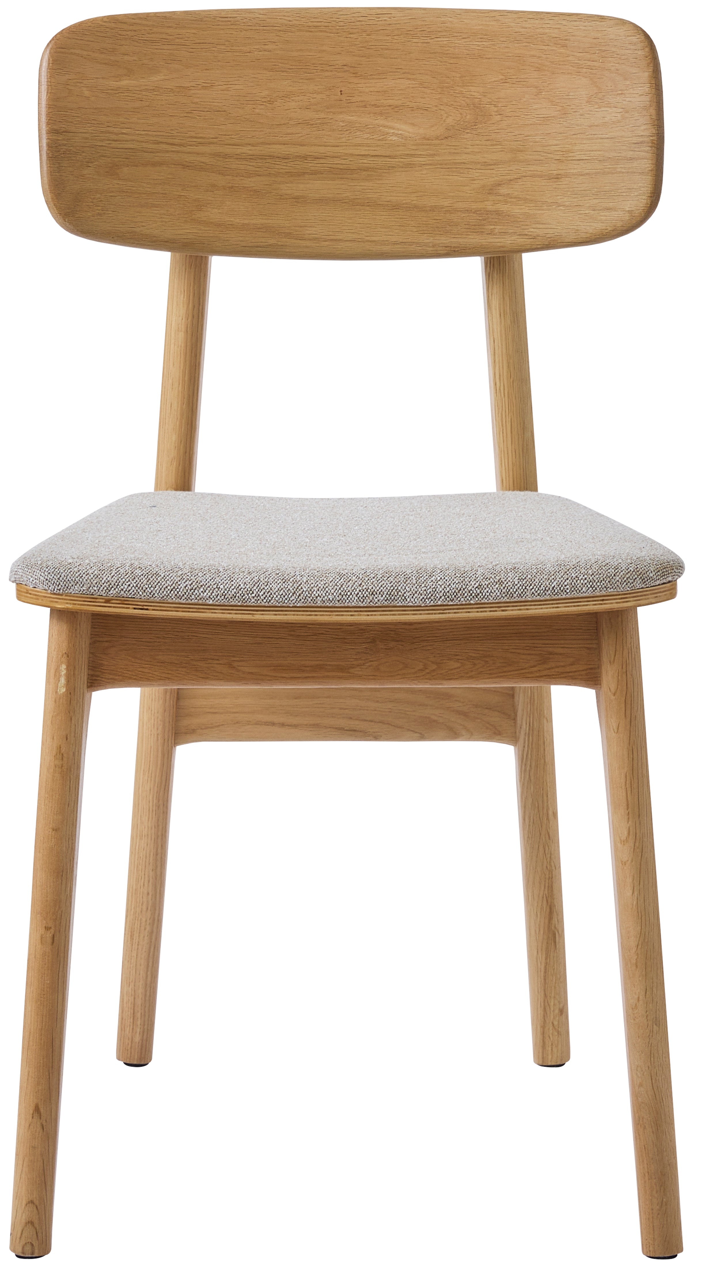 Krzesło drewniane Sunfirs jasnoszare siedzisko