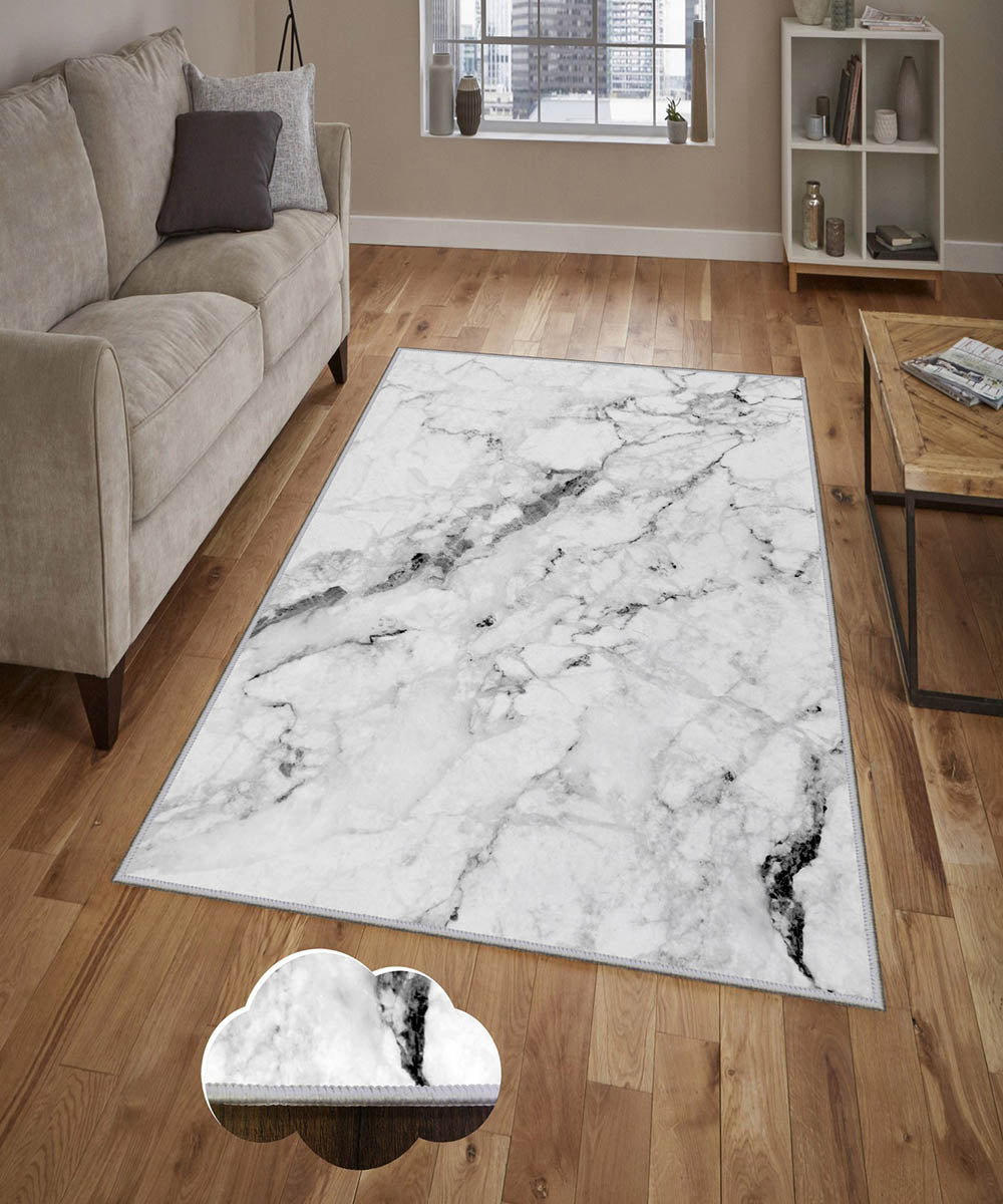 Dywan nowoczesny Flueria 100x200 cm biało-szary