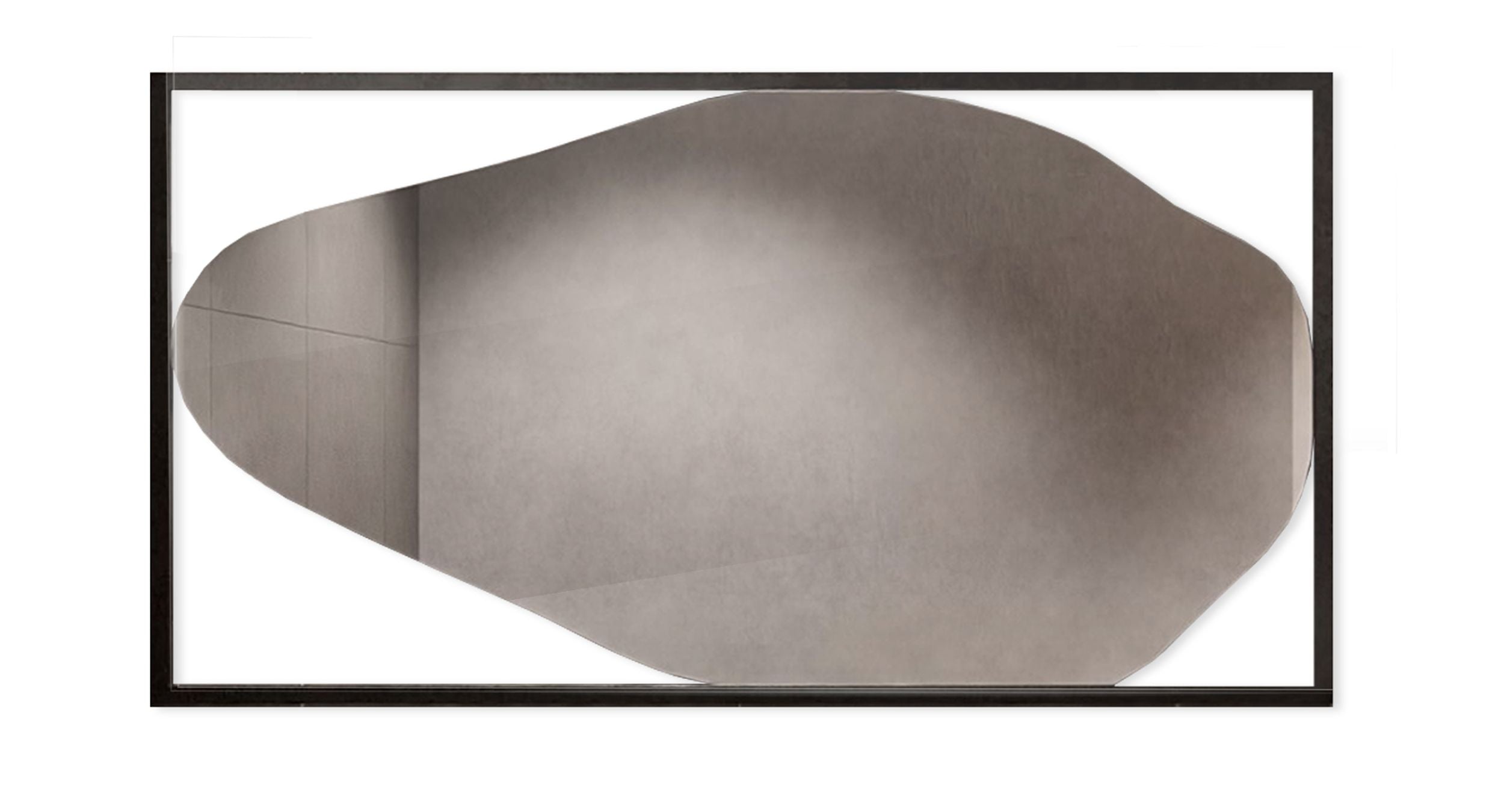 Lustro ścienne Hubertus 140x70 cm w czarnej ramie poziome