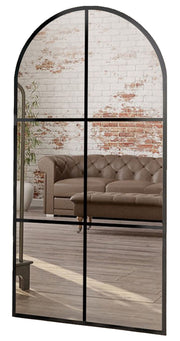 Lustro ścienne Romeo 180x80 cm ze szprosami w czarnej ramie
