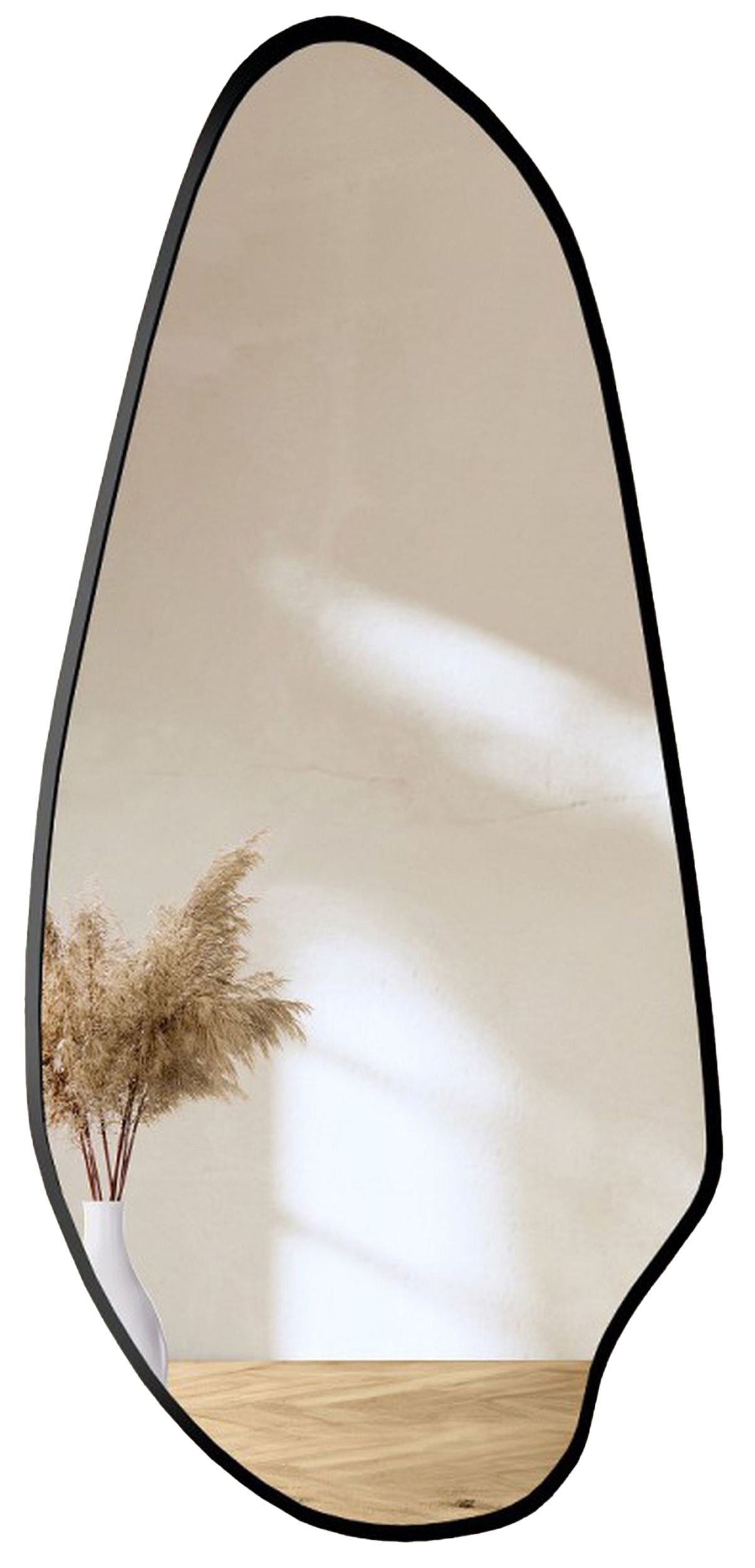 Lustro ścienne Jaspis 140x64 cm w czarnej ramie