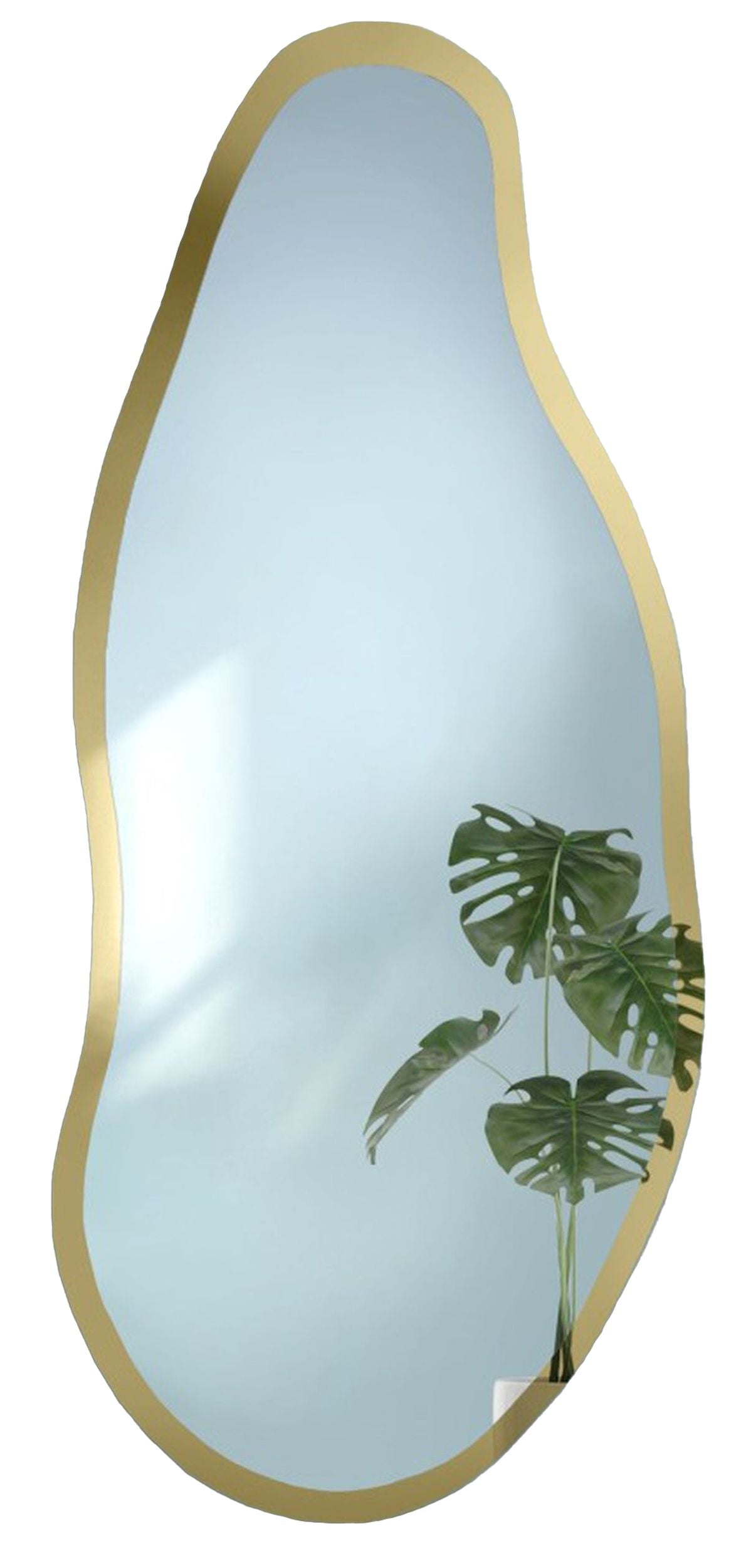 Lustro ścienne Baryt 129x50 cm w ramie złoty połysk