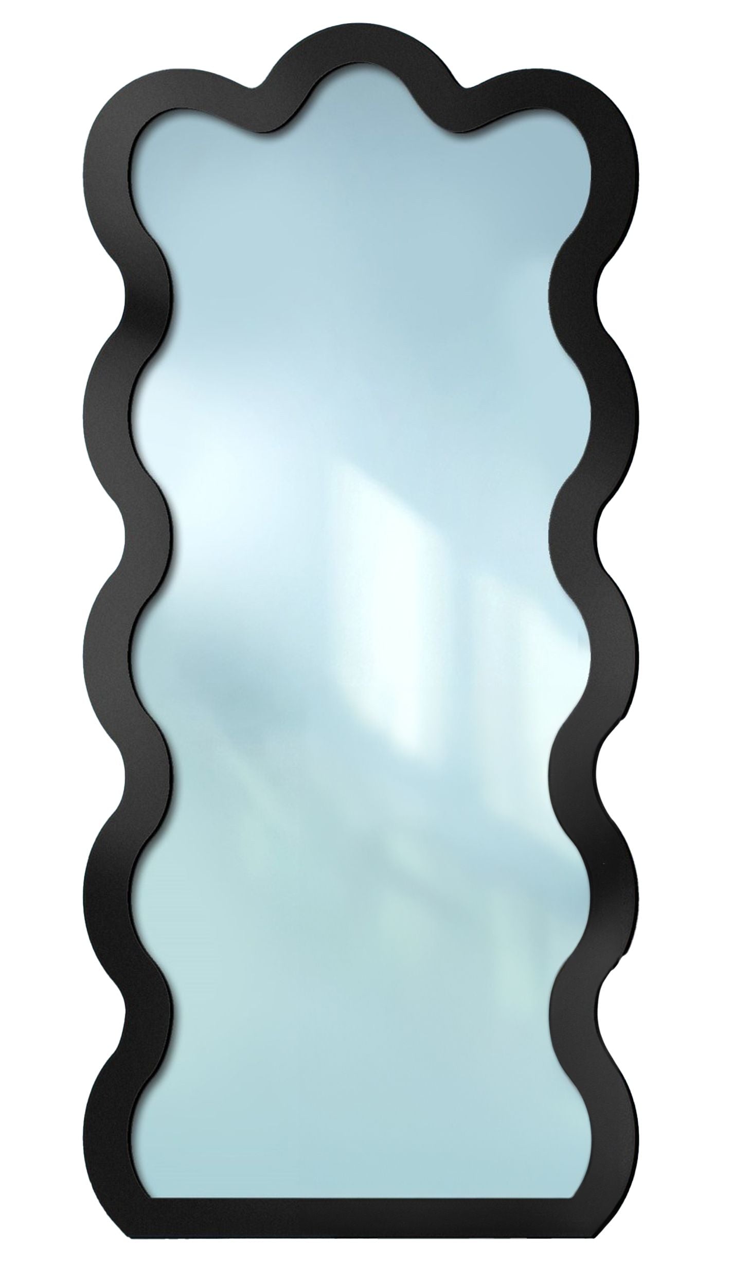 Lustro ścienne Wave 110x50 cm w czarnej ramie