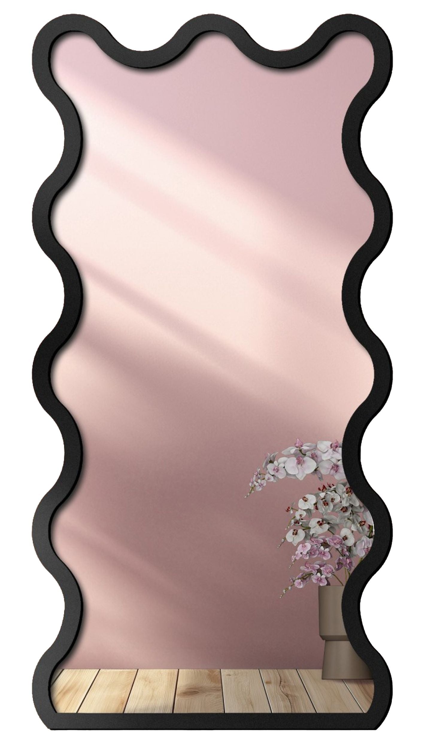 Lustro ścienne Twist 180x90 cm w czarnej ramie