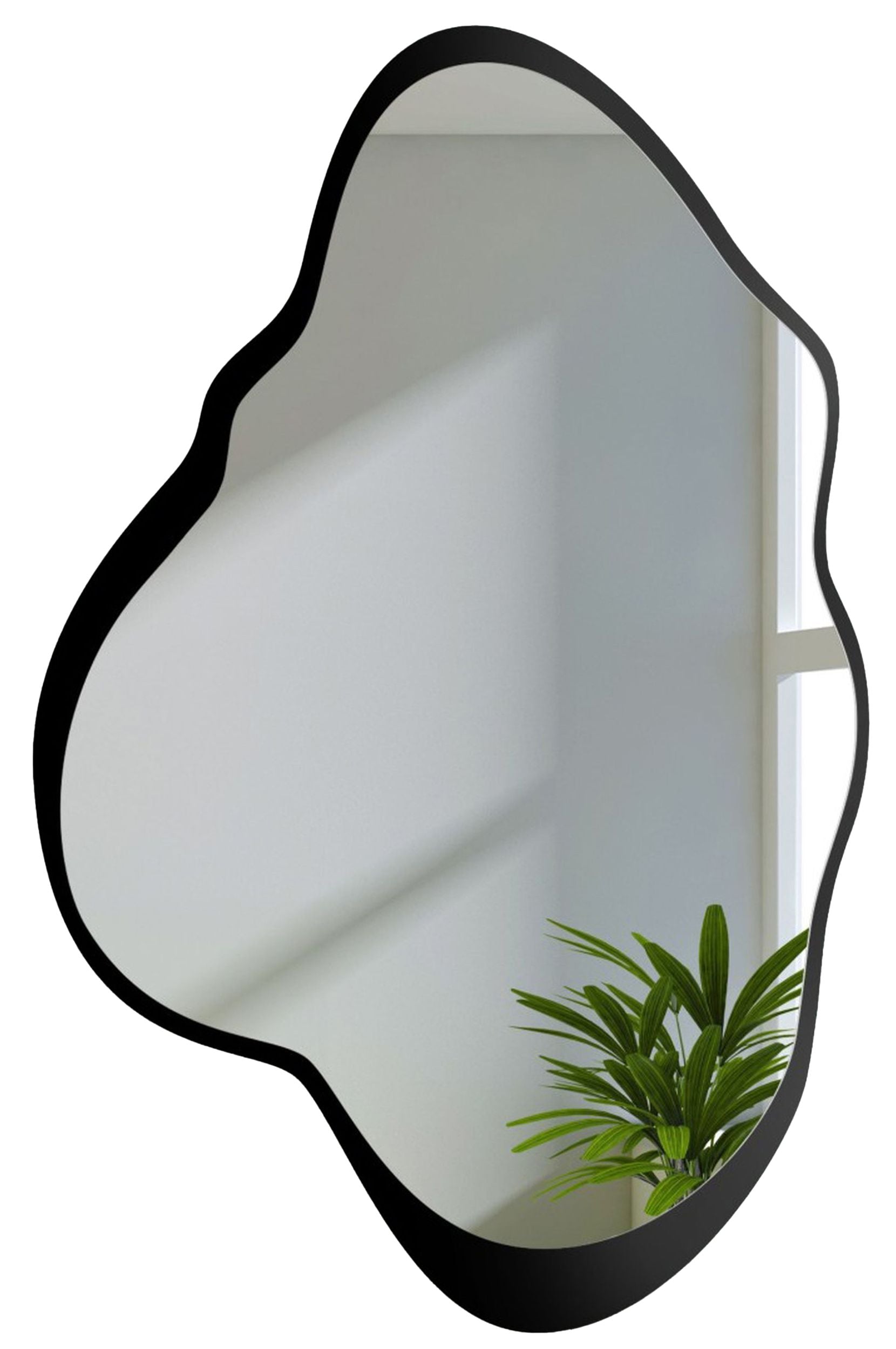 Lustro ścienne Poco 128x80 cm w czarnej ramie pionowe