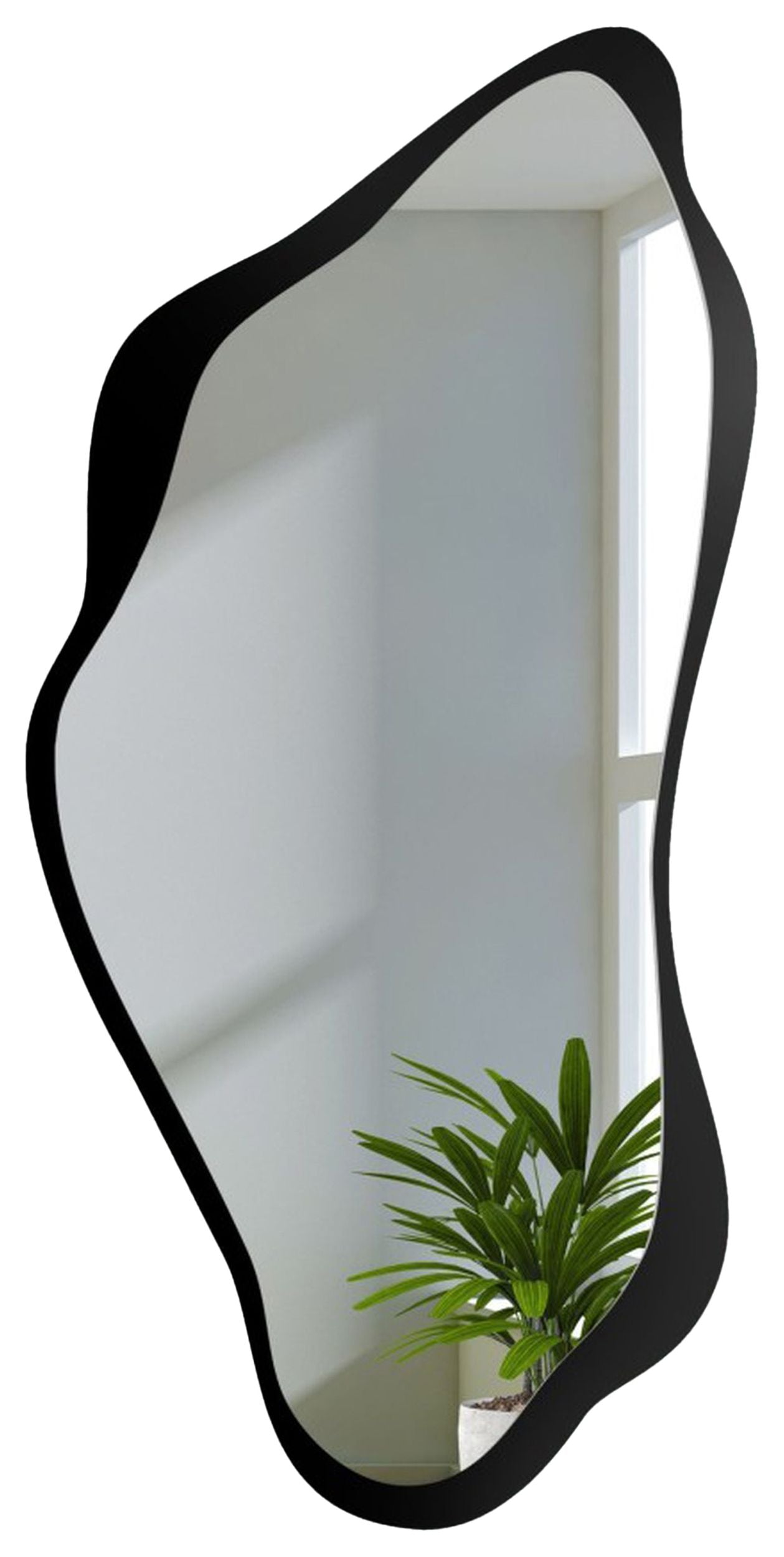 Lustro ścienne Piena 140x70 cm w czarnej ramie pionowe