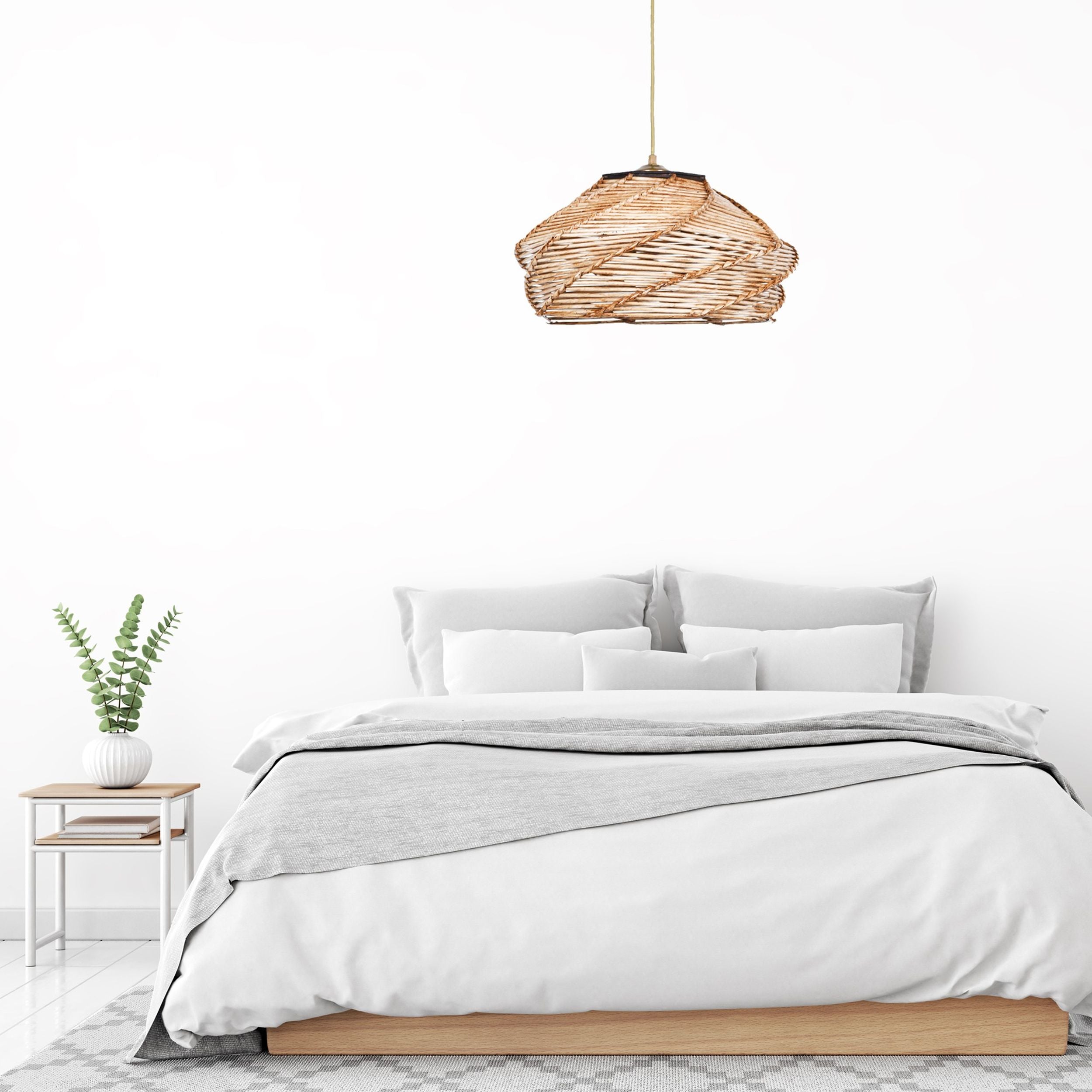Lampa wisząca Imprelle średnica 36 cm bambusowy klosz