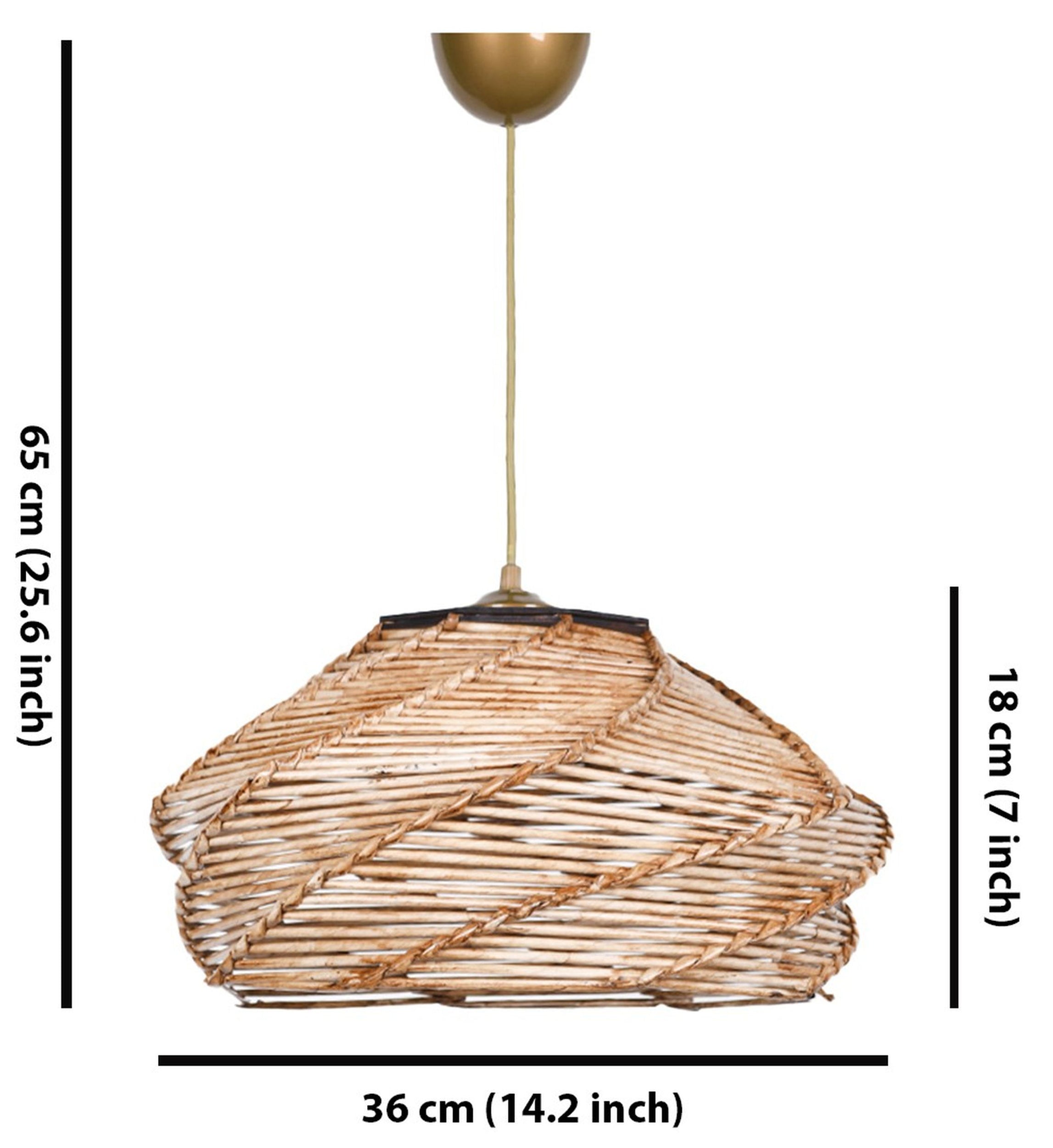 Lampa wisząca Imprelle średnica 36 cm bambusowy klosz
