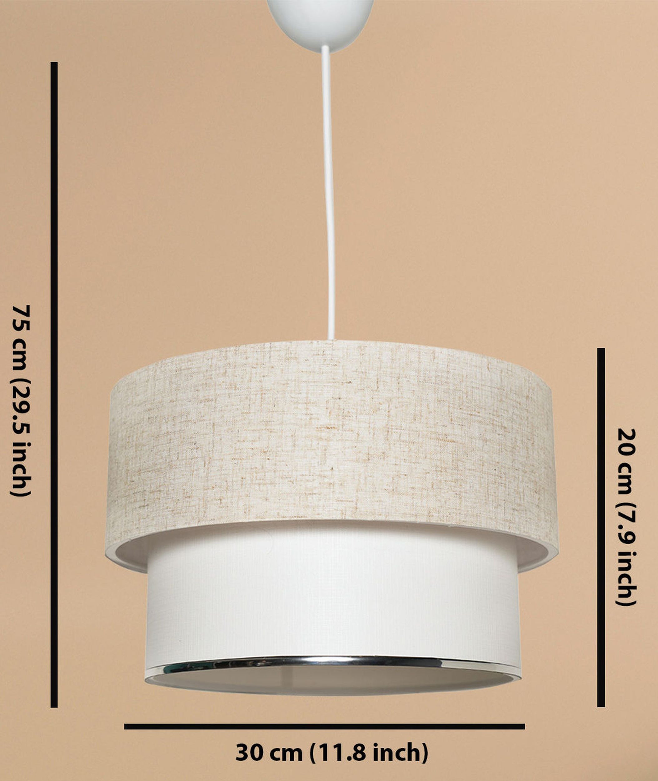 Lampa wisząca Fattio średnica 30 cm kremowo-biała