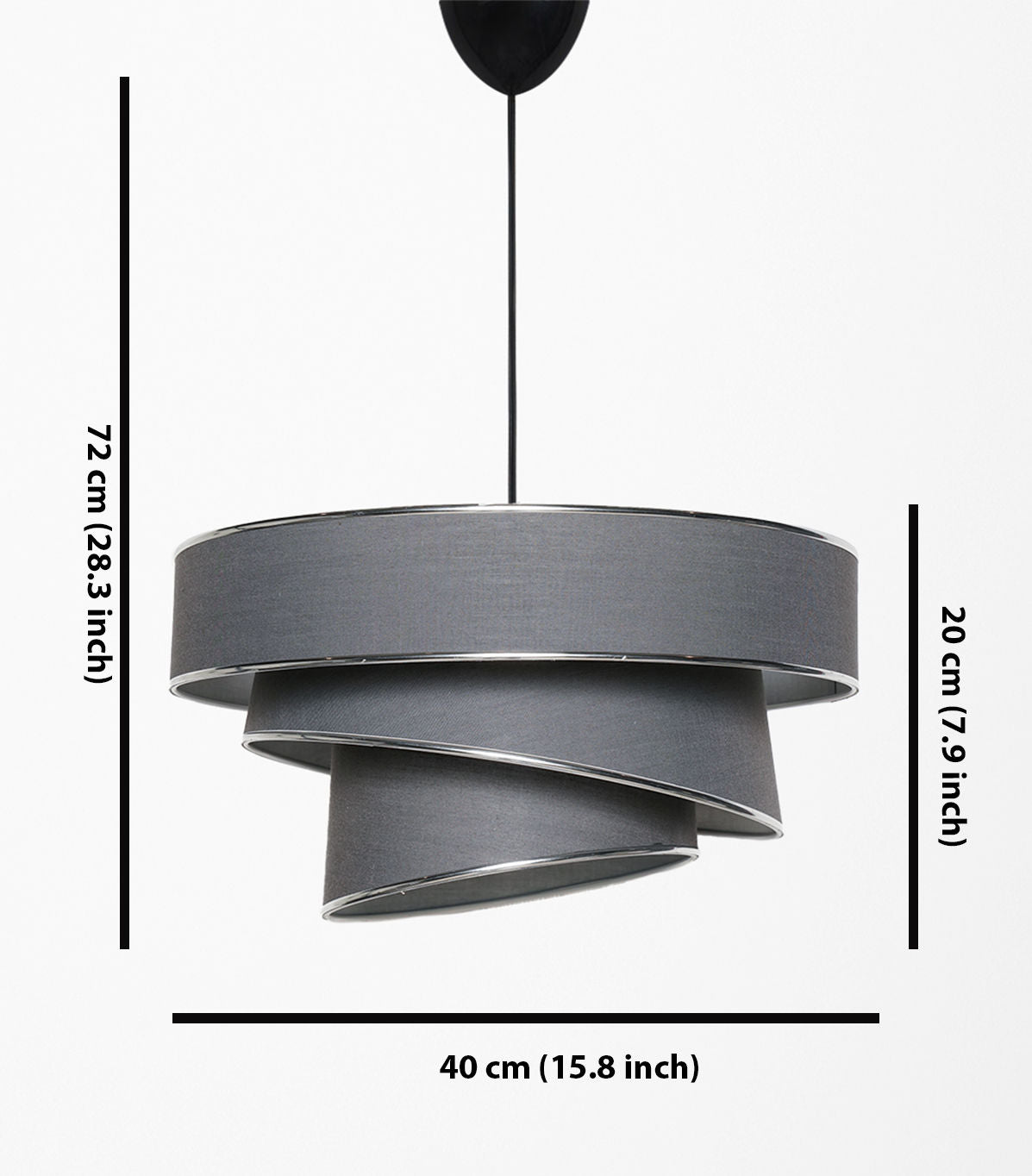 Lampa wisząca Encolust antracyt/srebrny
