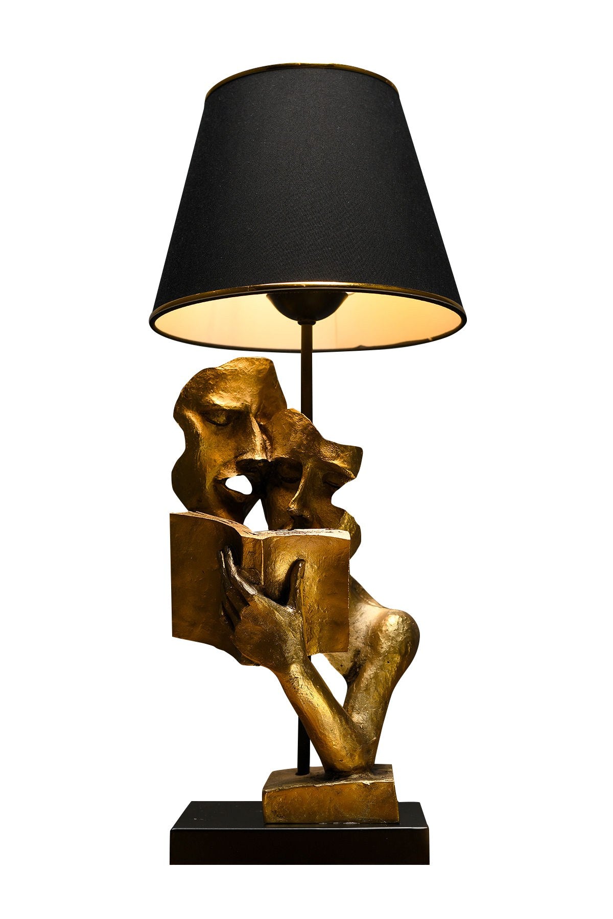 Lampa stołowa Foredly złota z czarnym kloszem