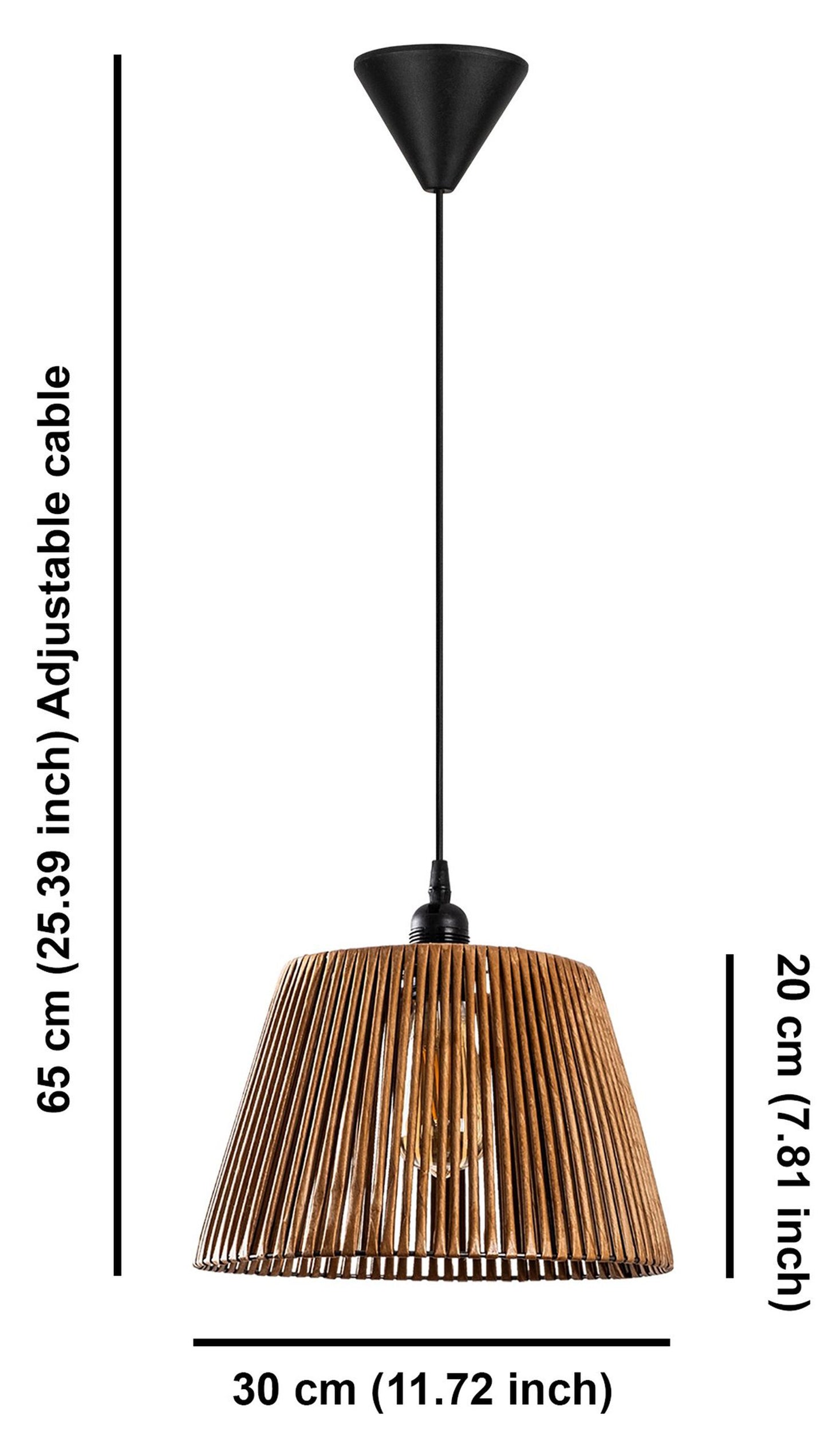 Lampa wisząca Skawsle średnica 30 cm bambusowy klosz