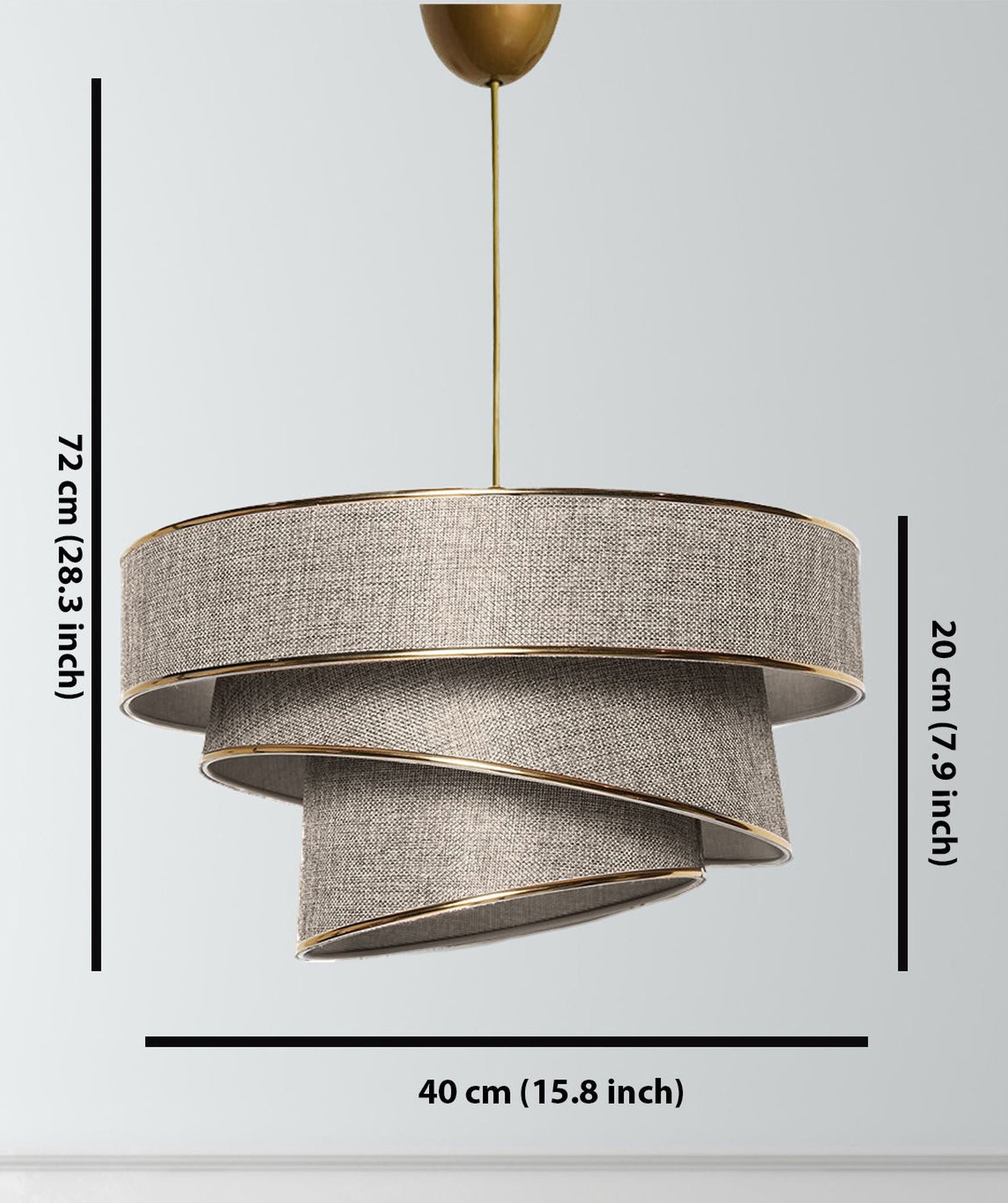 Lampa wisząca Couper 40 cm złoto-beżowa