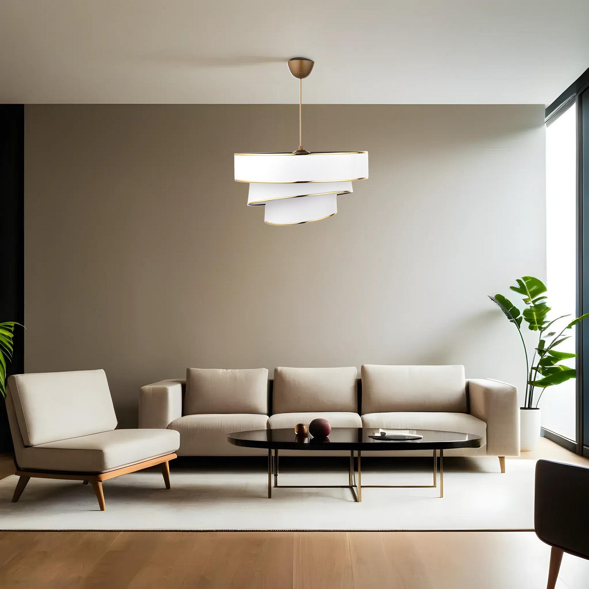 Lampa wisząca Encolust biały/złoty