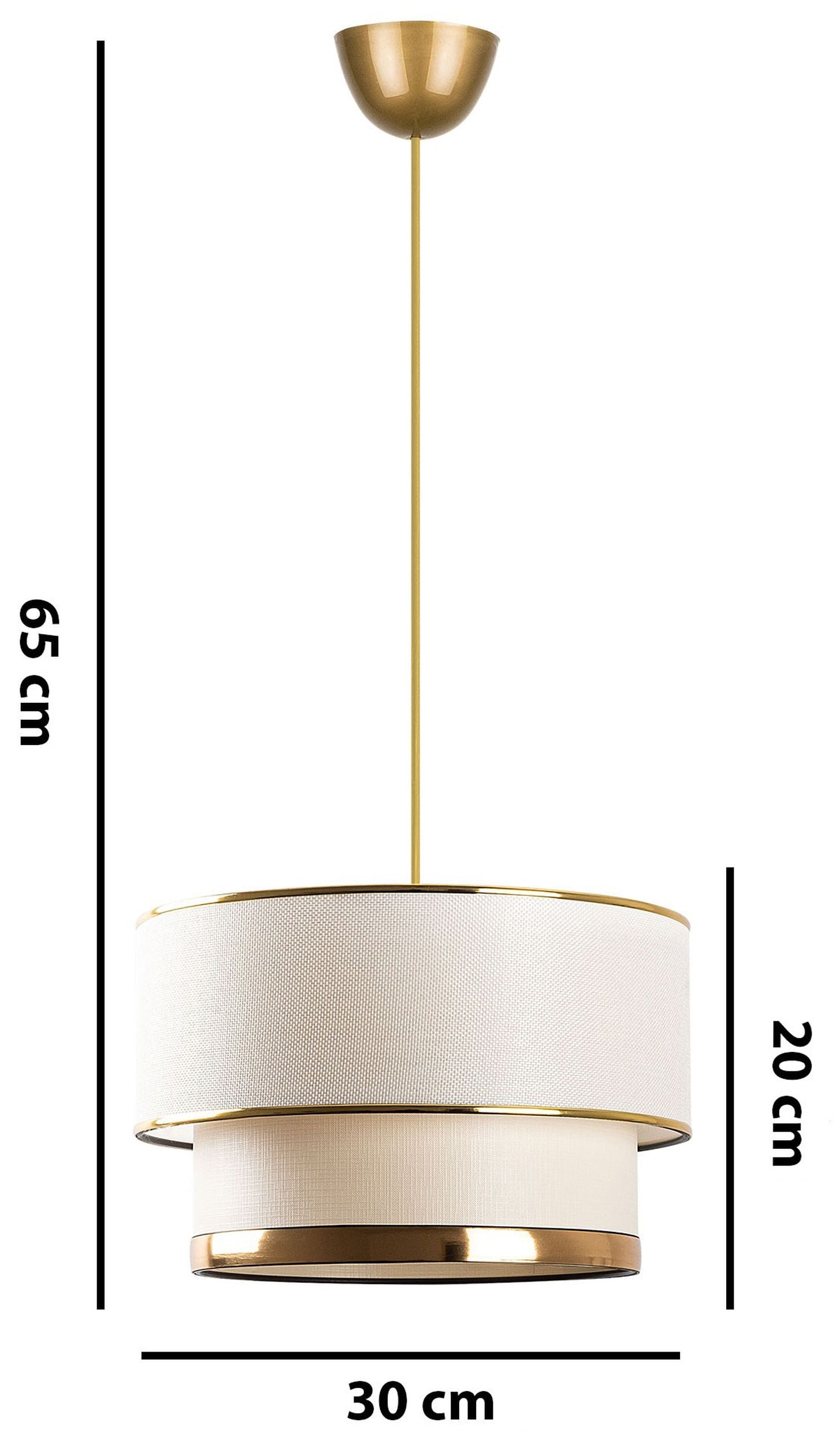 Lampa wisząca Fattio średnica 30 cm złoto-kremowa