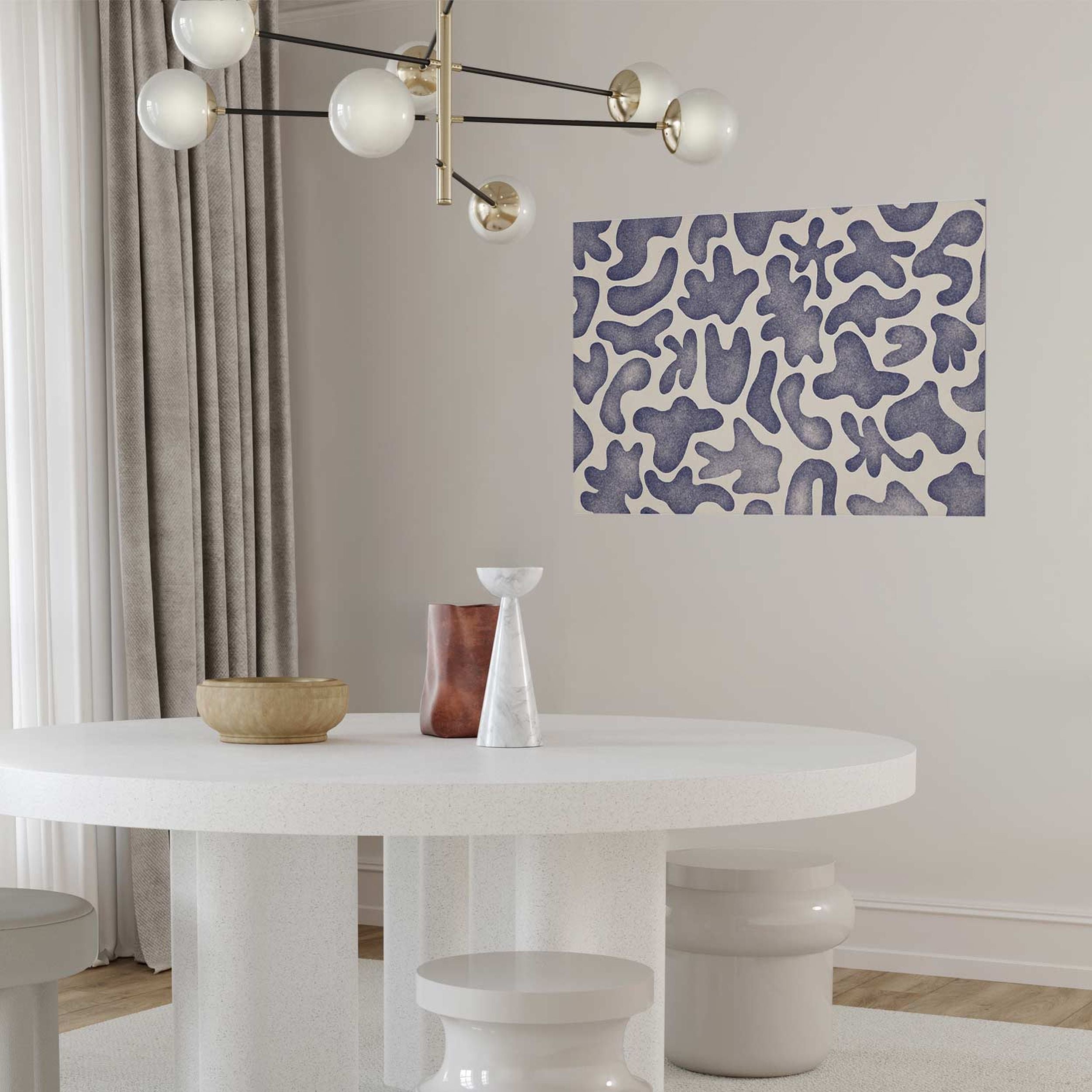 Plakat Niebieskie formy 90x60 cm