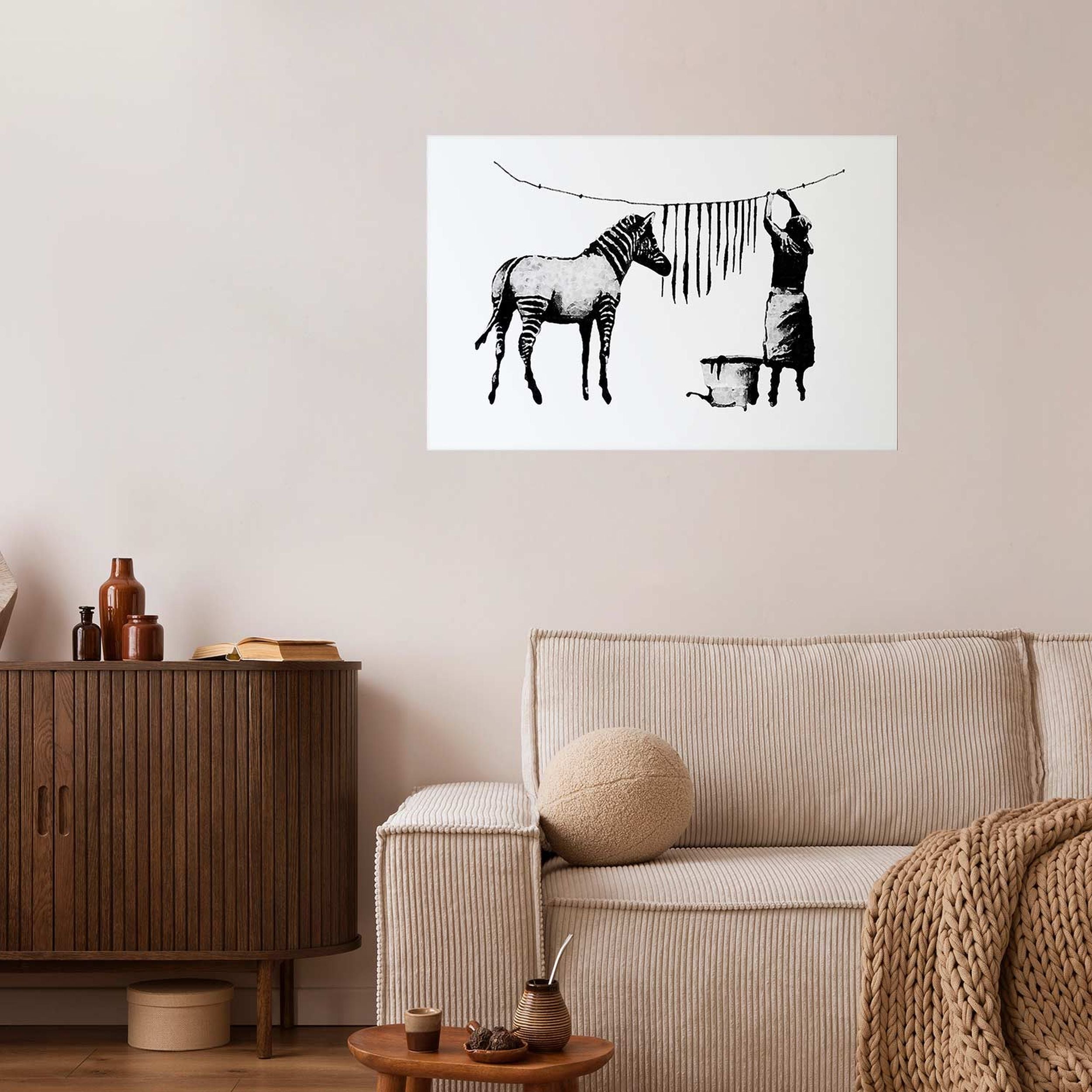 Plakat Banksy Pranie zebry 60x40 cm