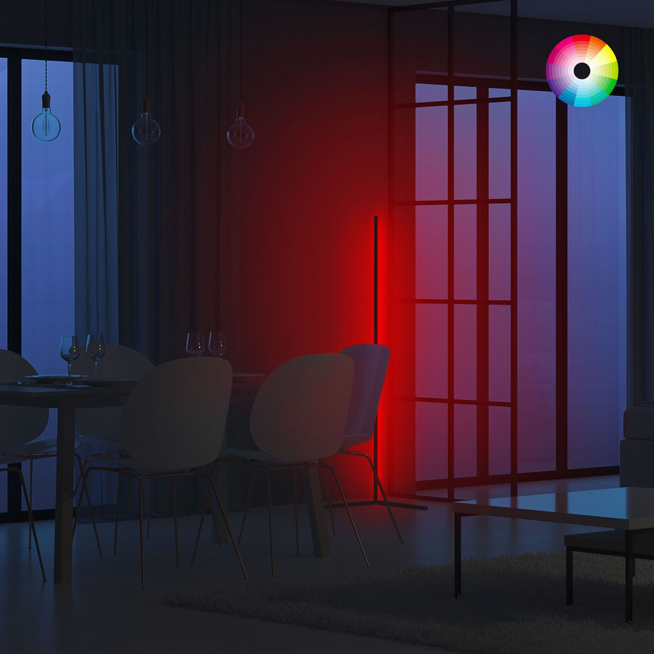 Lampa podłogowa Lumos LED 120 cm czarna