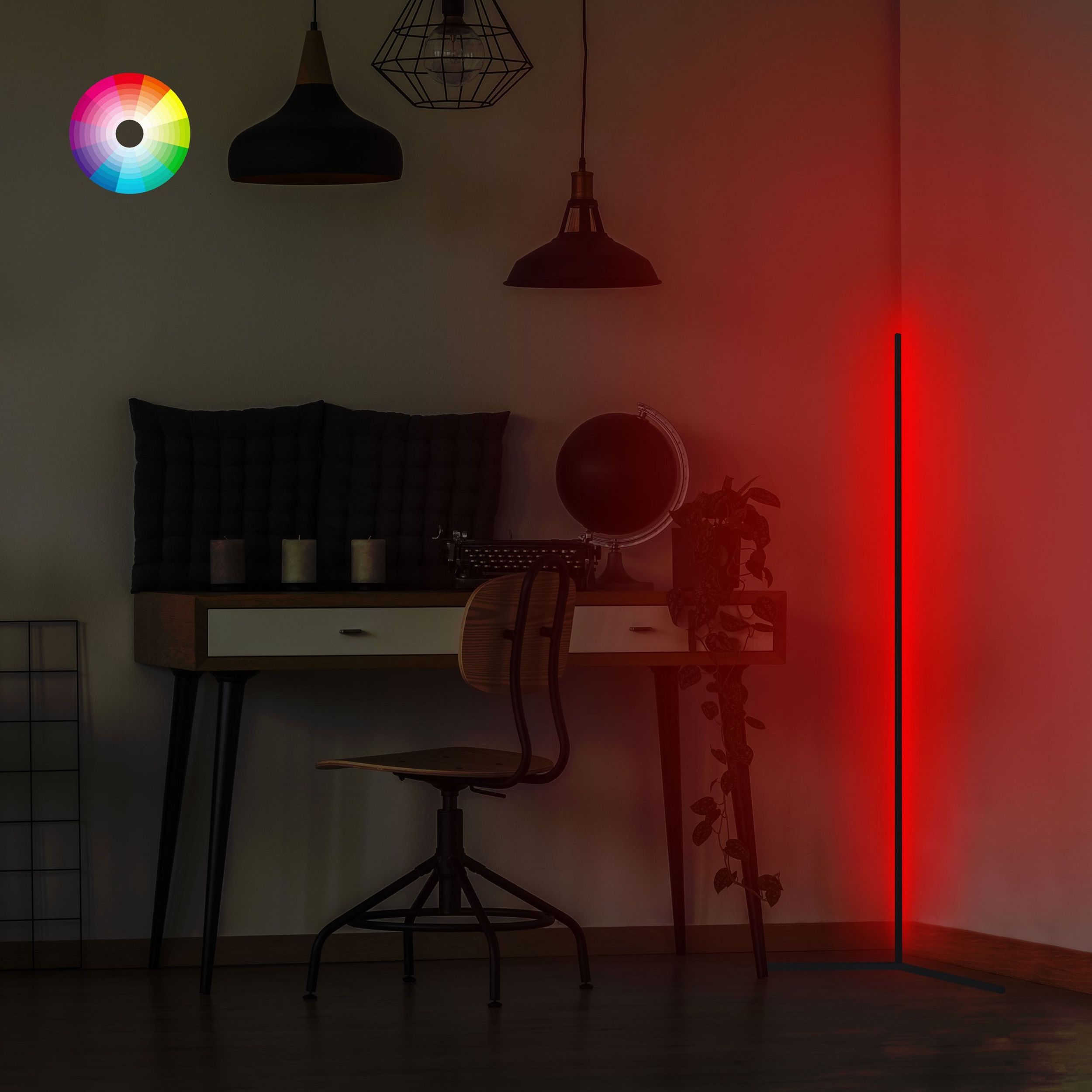 Lampa podłogowa Lumos LED 120 cm czarna