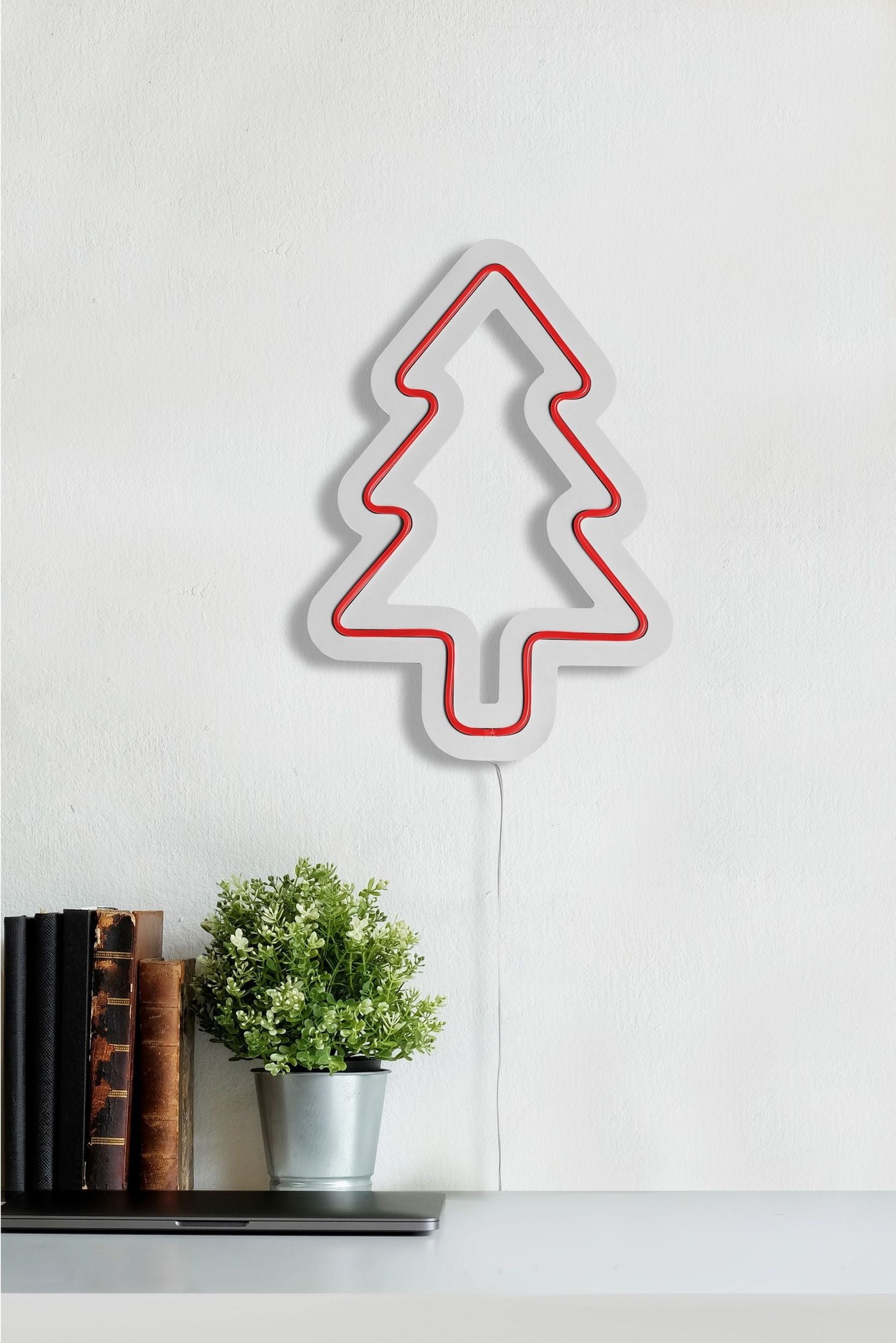 Neon na ścianę Awrell czerwona choinka