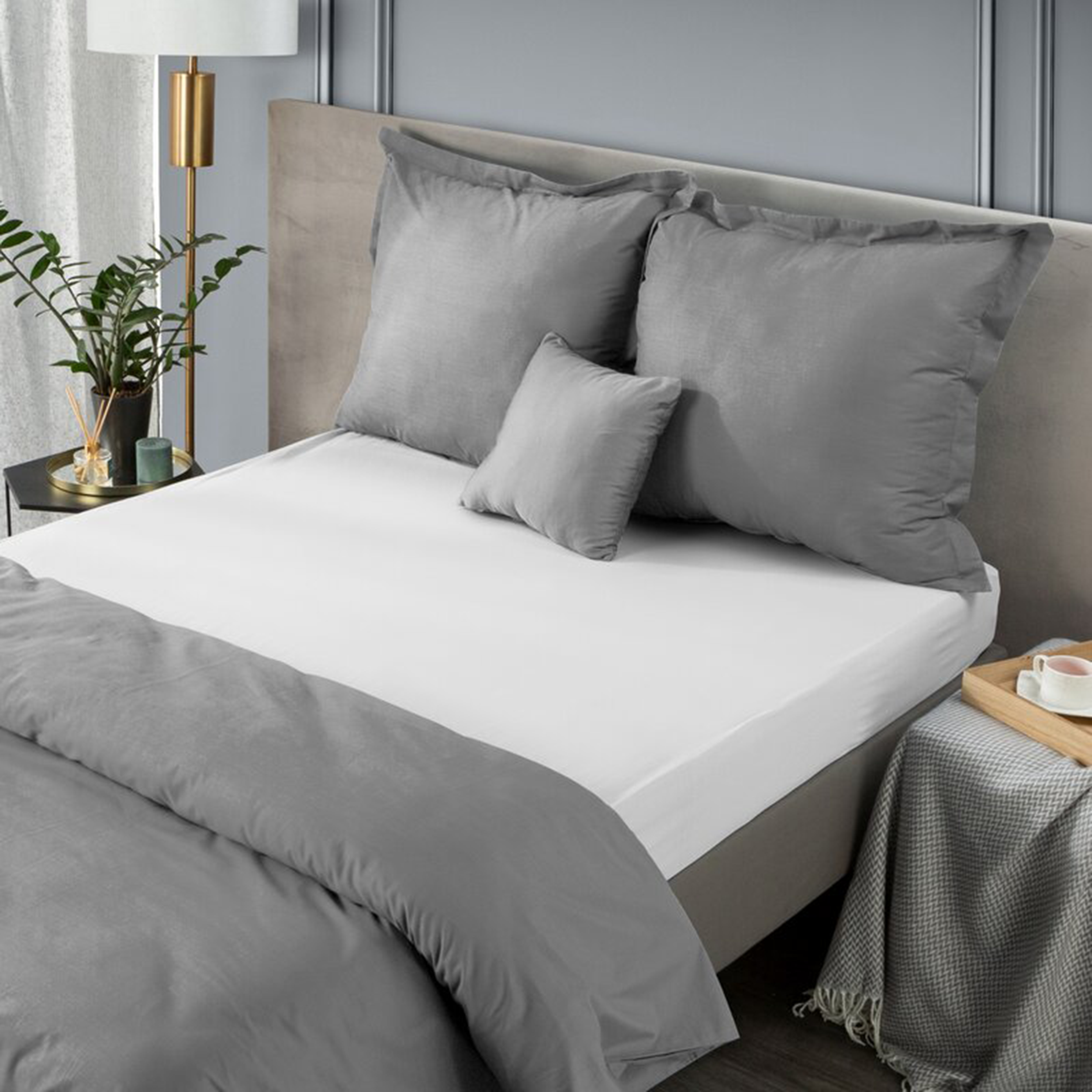 Prześcieradło Nova 160x200 cm z gumką białe