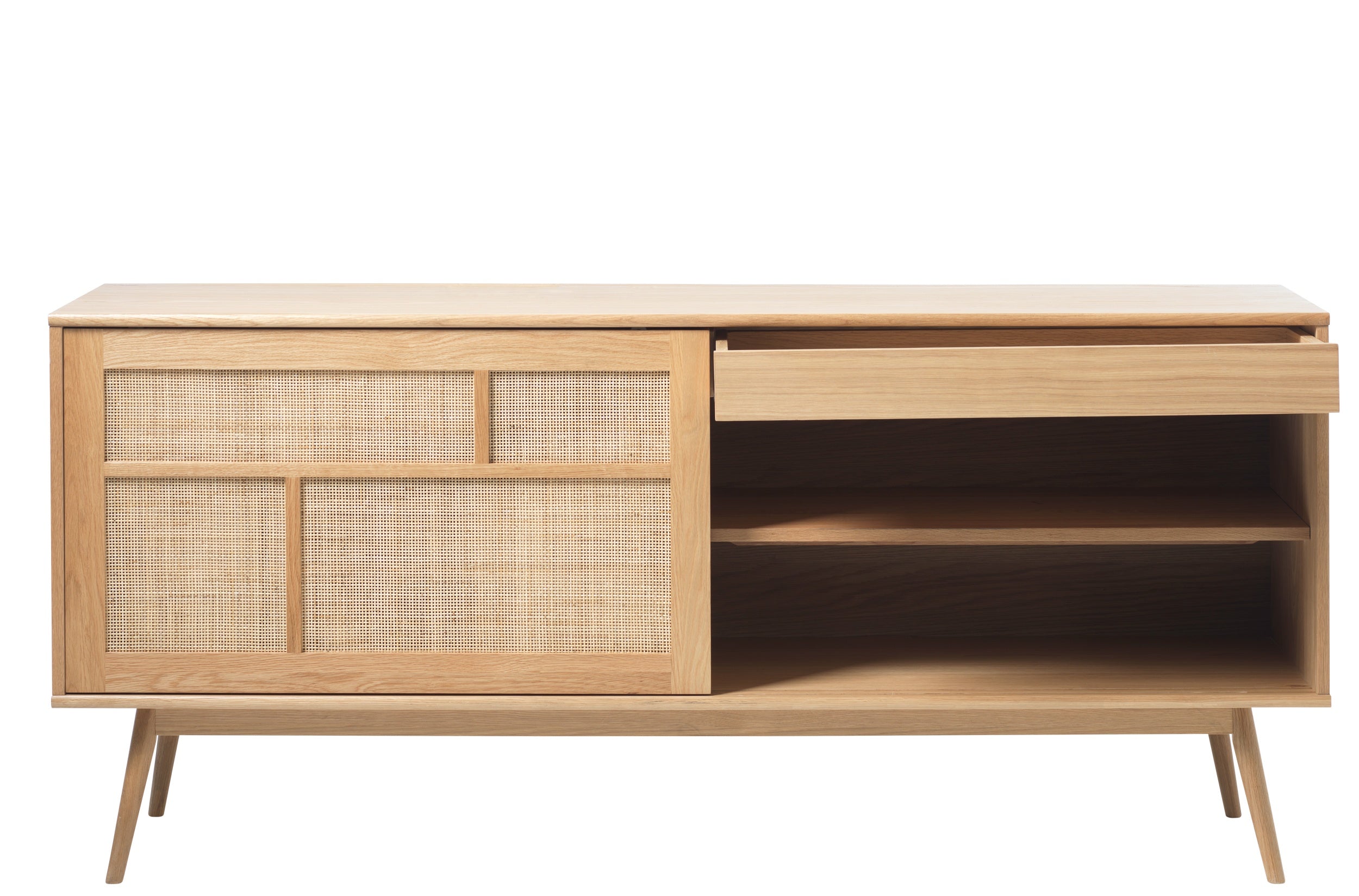 Komoda Visimmy 180 cm dąb/plecionka