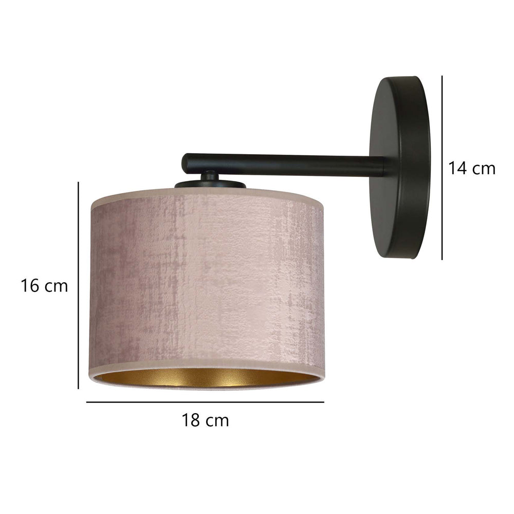 Kinkiet ścienny Hellid średnica 18 cm różowy
