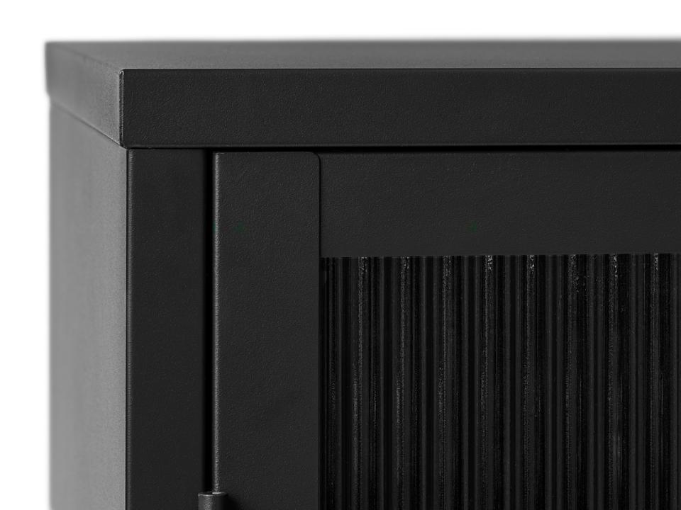 Witryna metalowa Avensunly 140 cm z przeszkleniem czarna
