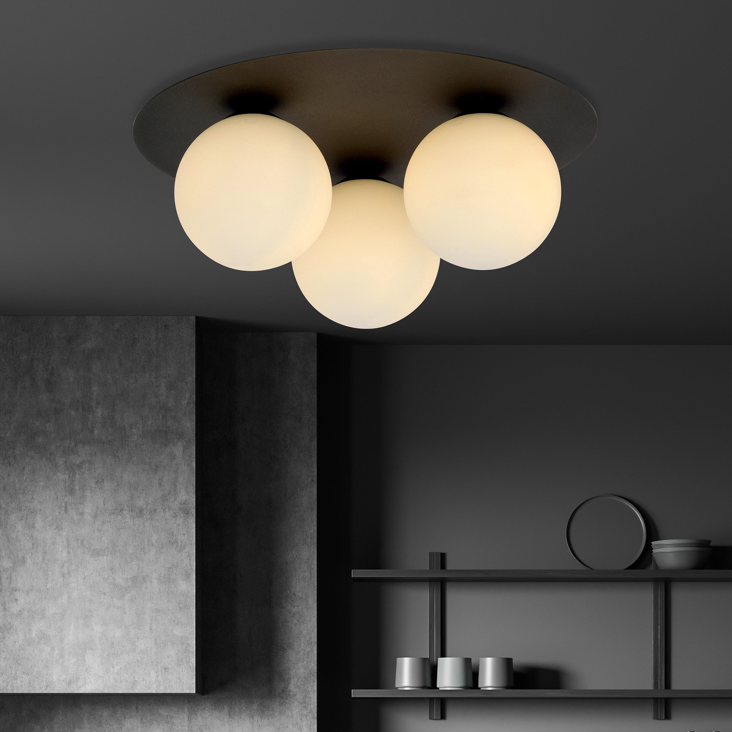 Lampa sufitowa Sorium x3 czarno-biała