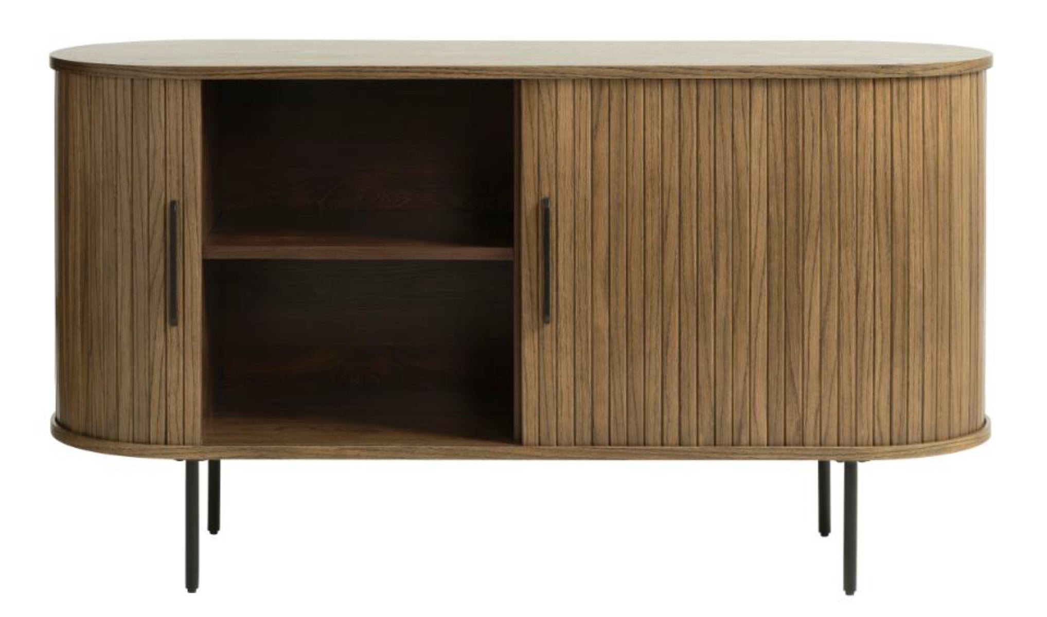 Komoda Gativel 140x76 cm lamele dąb palony