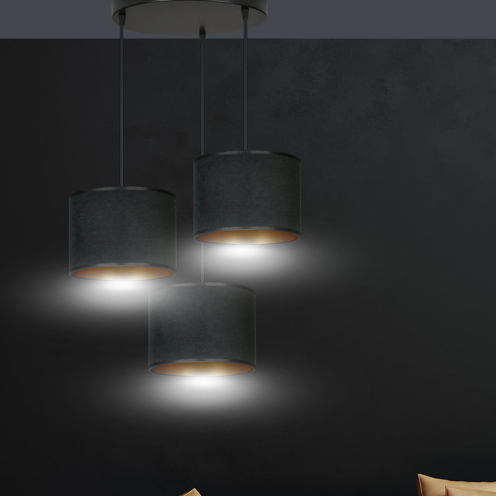 Lampa wisząca Hellid x3 asymetryczna średnica 50 cm czarna