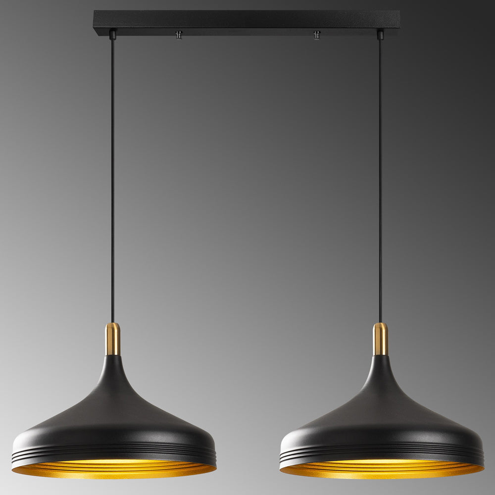 Lampa sufitowa Ardulace x2 68 cm czarna/złota