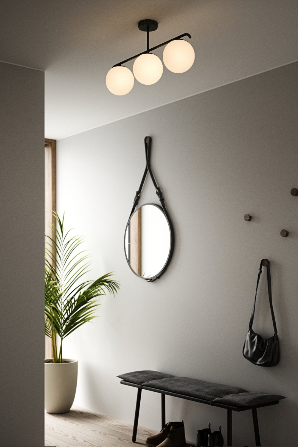 Lampa sufitowa Grant x3 biało-czarna