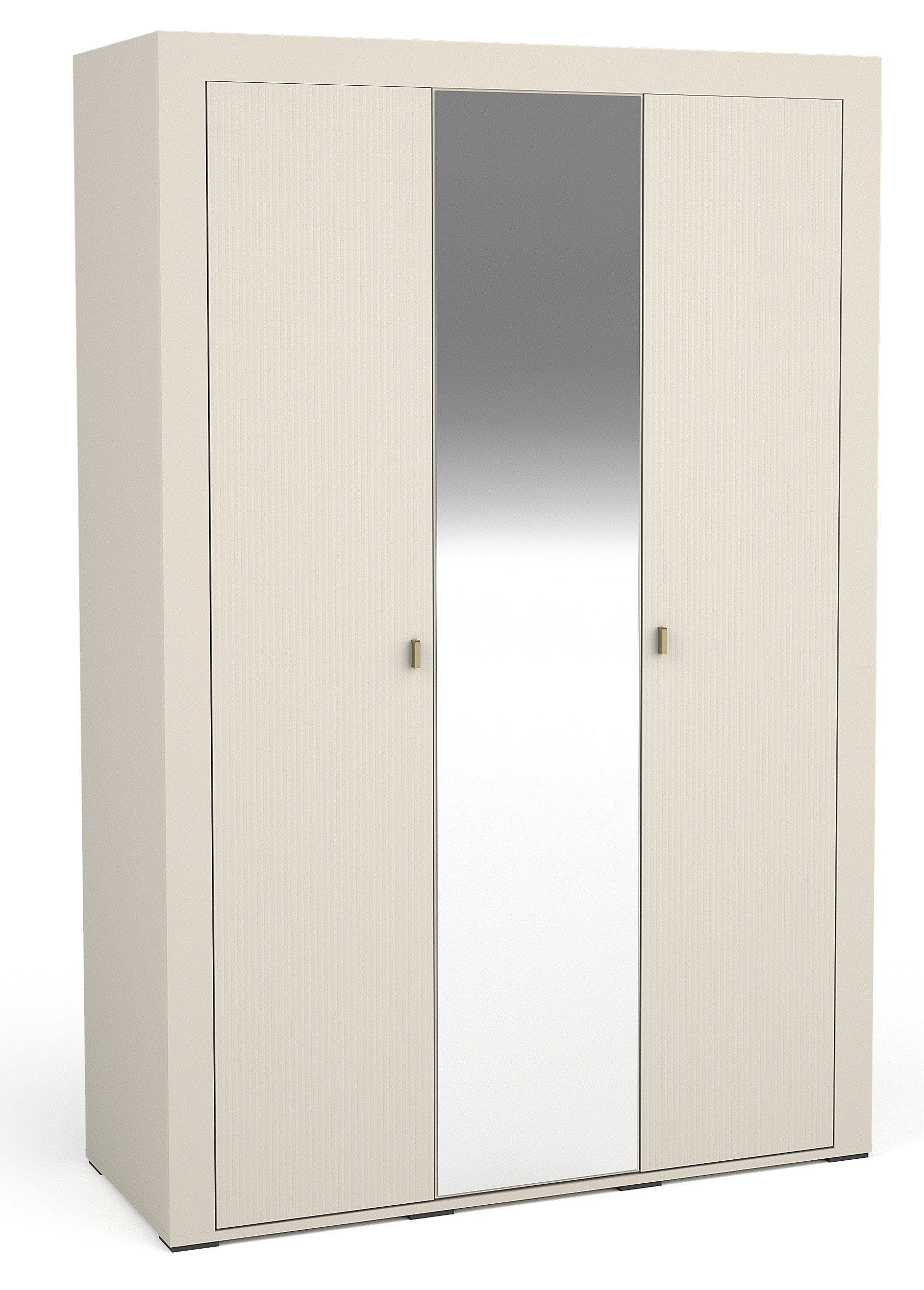 Szafa trzydrzwiowa Lammila z lustrem 132 cm szary beż