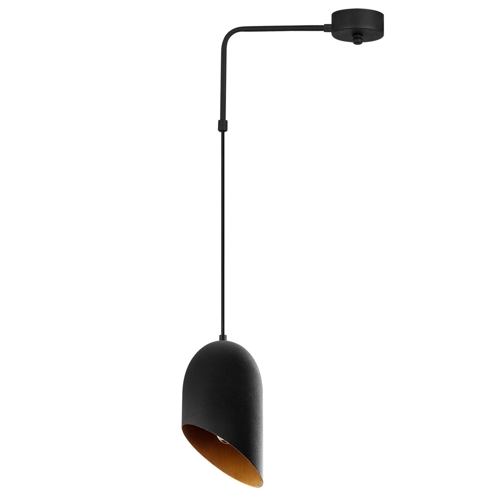 Lampa sufitowa Azariah zakrzywiona średnica 12 cm czarna