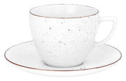 Zestaw 6 filiżanek porcelanowych City biało-brązowy